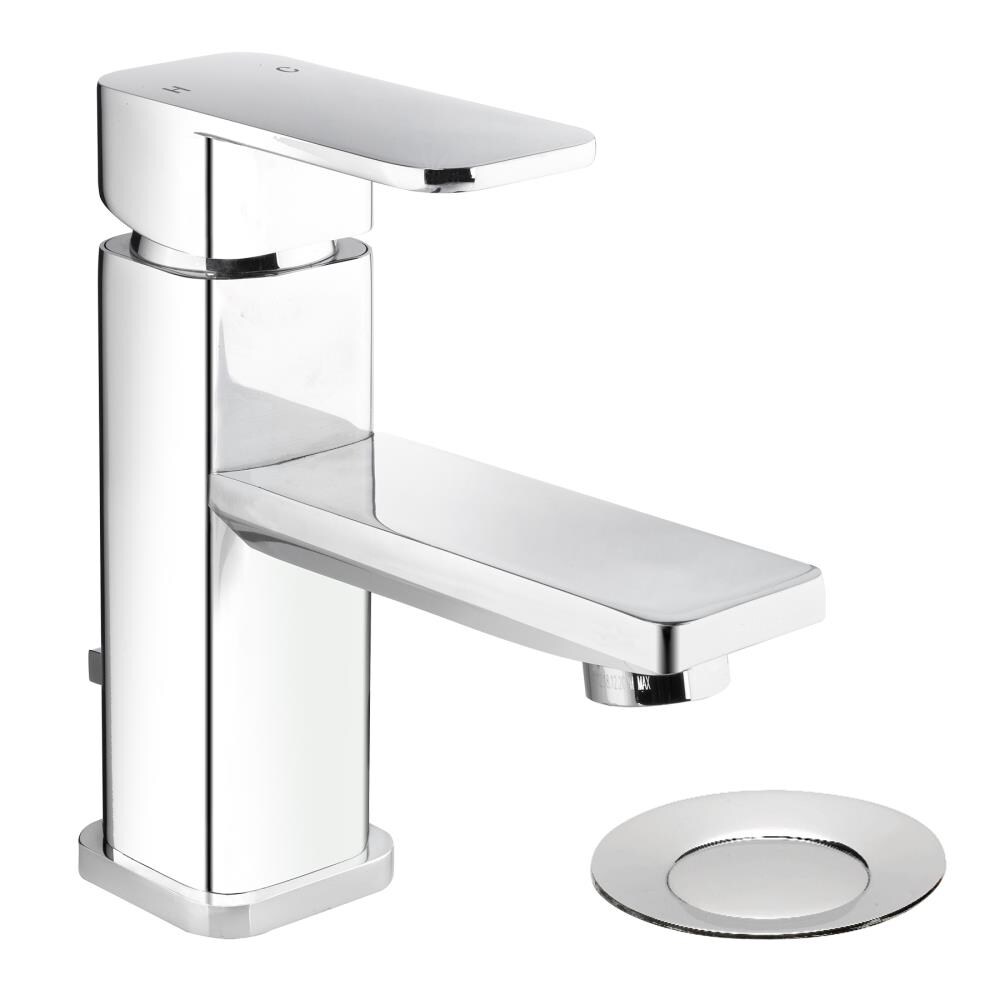 Keeney MIR22CCP Polished Chrome 1-handle Single hole/4-in centerset Mid-arc Bathroom Sink Faucet with Drain with Deck Plate