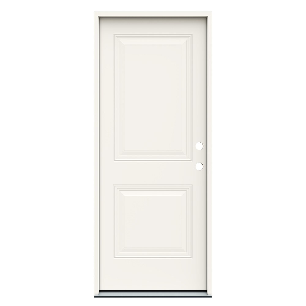 JELD-WEN JWPRO249900027 32-in x 80-in x 4-9/16-in Steel No glass Left-hand inswing Primed Prehung Front Door Insulating core