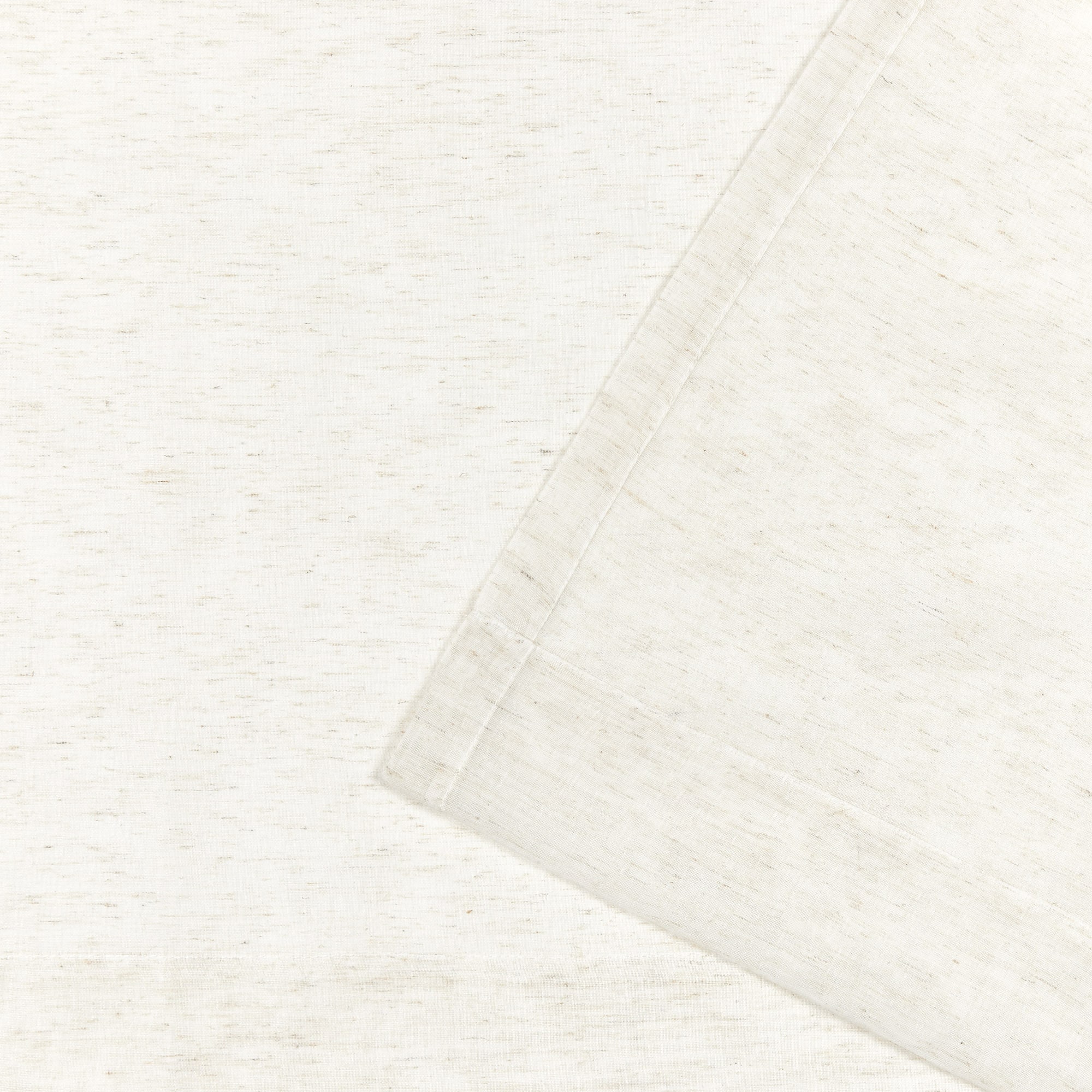 White Sheer Linen-Blend Tab Top Window Panels