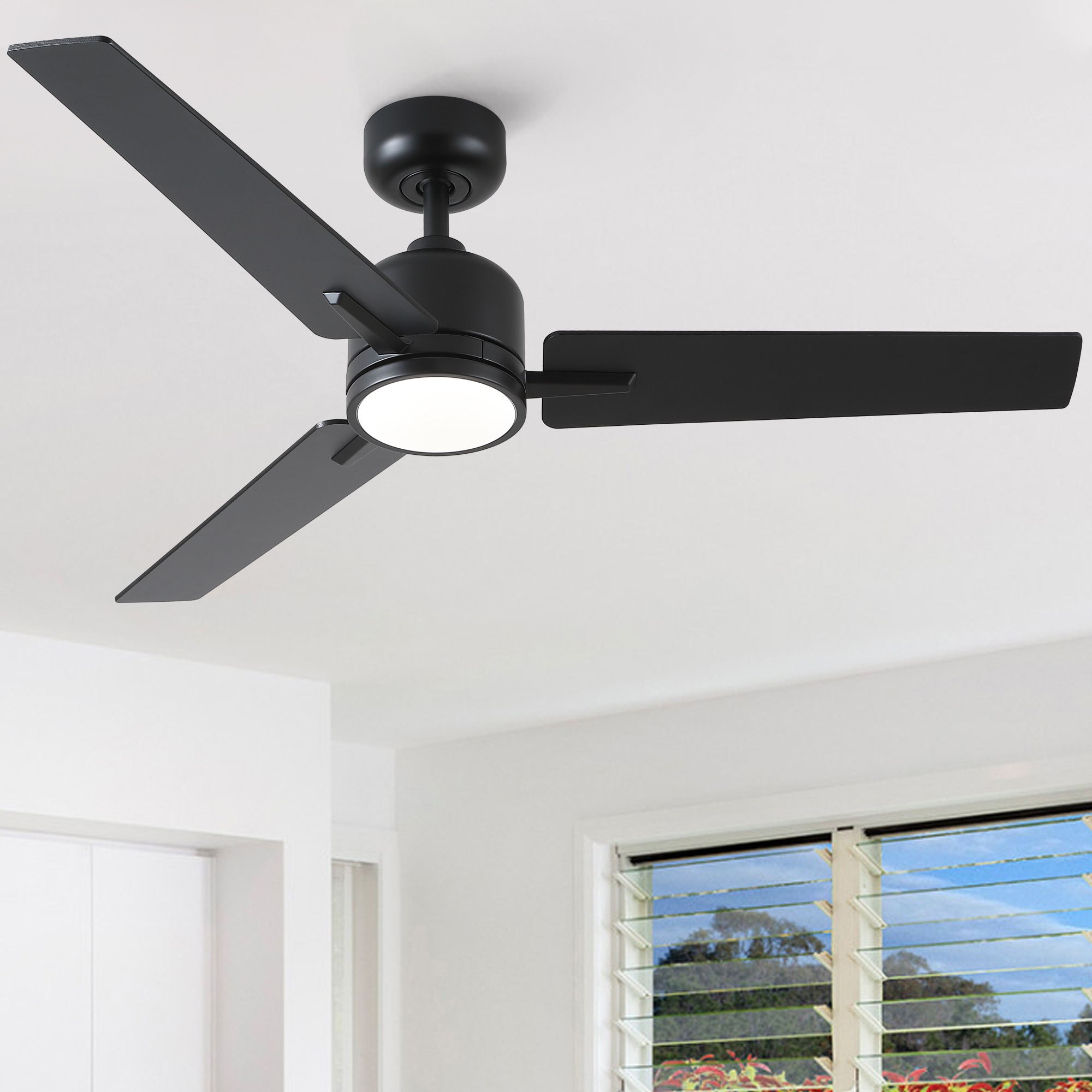 YUHAO LSDY1235BK48 Dreams 48-in Color-Changing Integrated LED Black with Multiple finishes Blades Ceiling Fan With Light and Remote ( 3 -Blade )