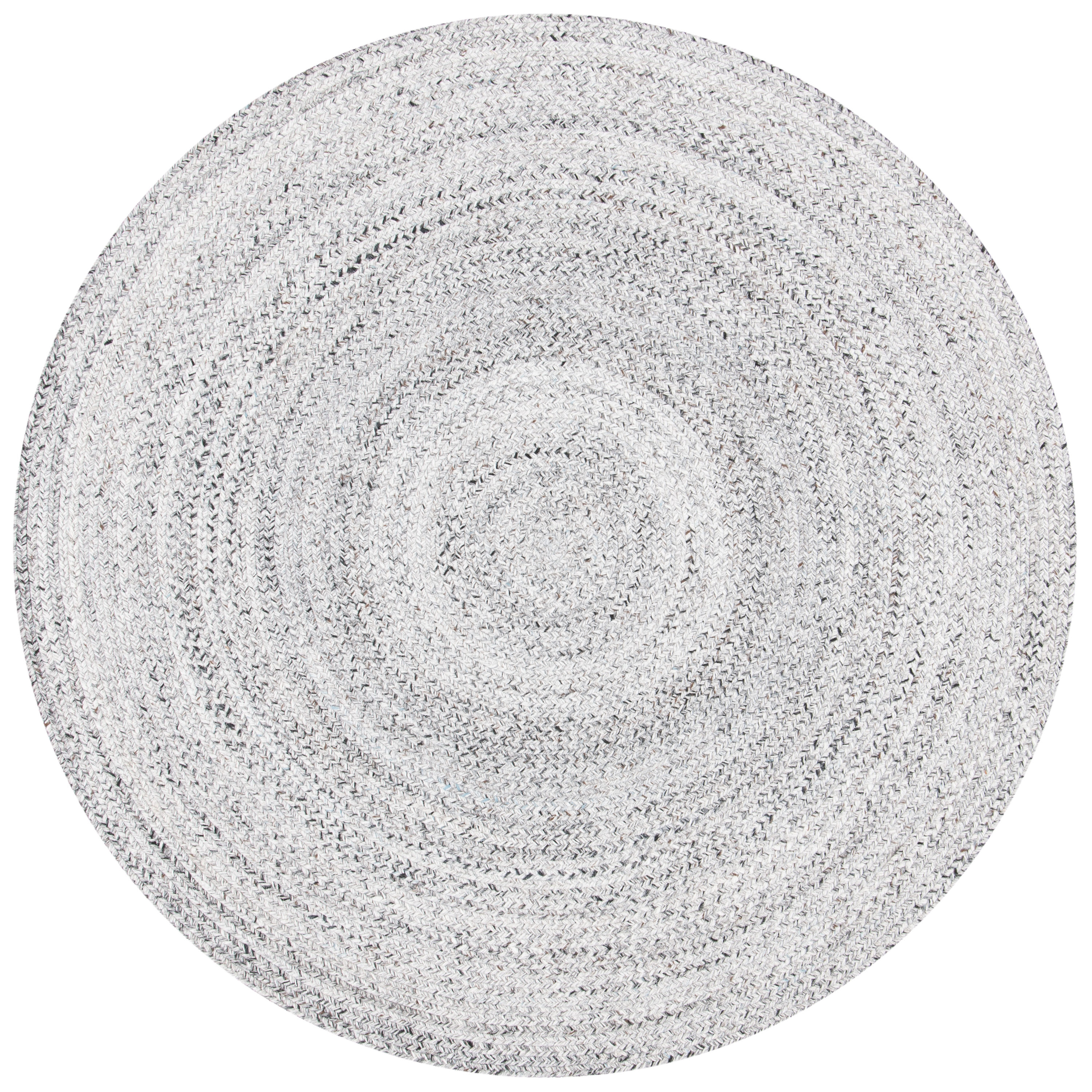 Safavieh BRD800G-8R Braided Lizet 8 x 8 (ft) Polyester Silver/Charcoal Round Indoor Abstract Farmhouse/Cottage Area rug