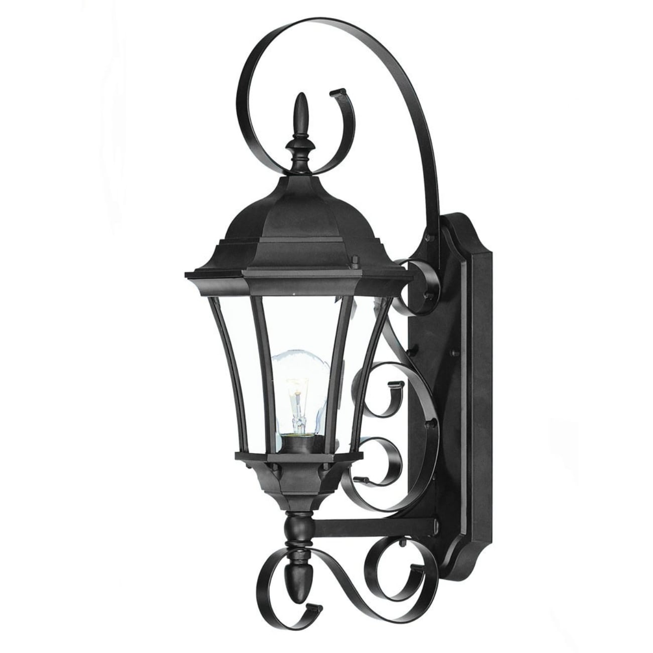 HomeRoots 1-Light 22-in H Black LED Outdoor Wall Light in the Outdoor ...