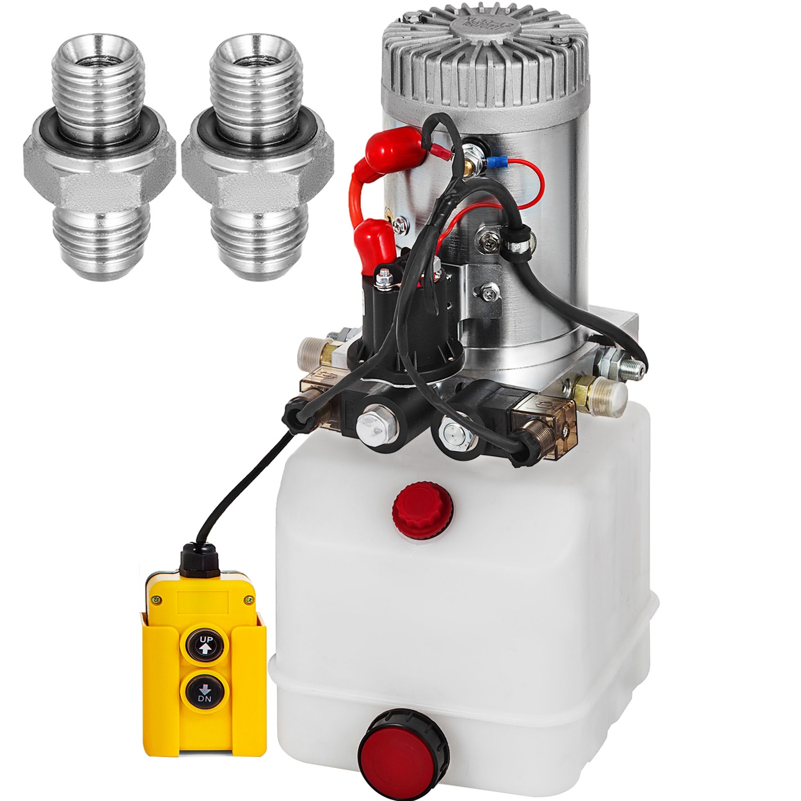 VEVOR CZYYB3KTSLSZY0001V0 Hydraulic Pump Electric Hydraulic Pump 3 Quart Double Acting Metal Reservoir For Dump Trailer