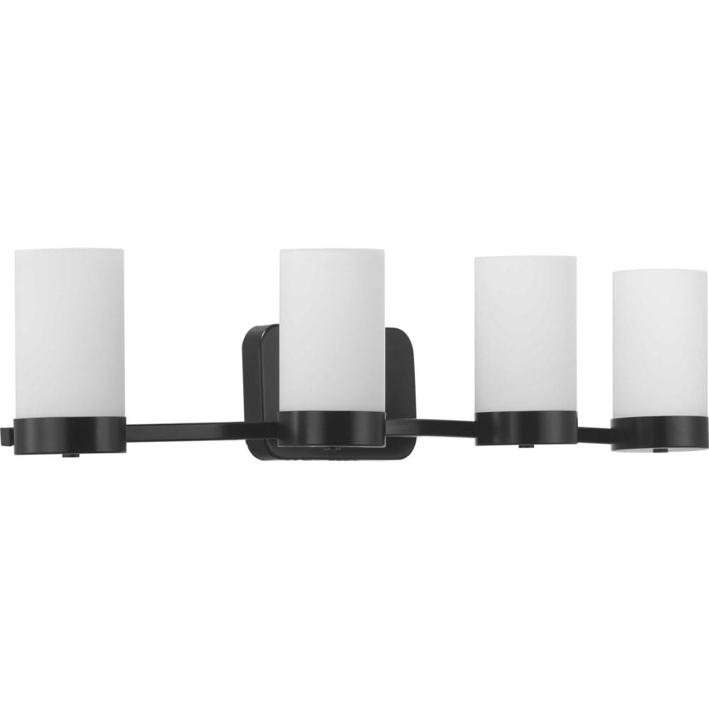 Progress Lighting P300023-031 Elevate 34.5-in 4 -Light Matte Black Mid-century Vanity light