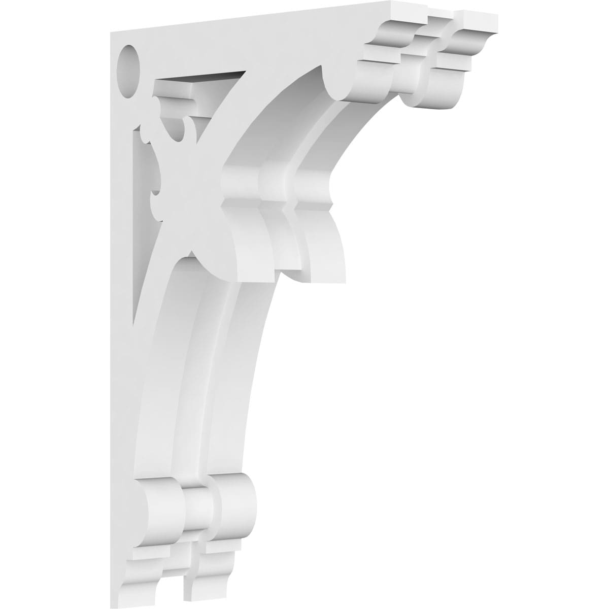Ekena Millwork CORP01X04X07SK 1.875-in x 4.5-in x 7-in Sellek Unfinished White PVC Paintable Corbel