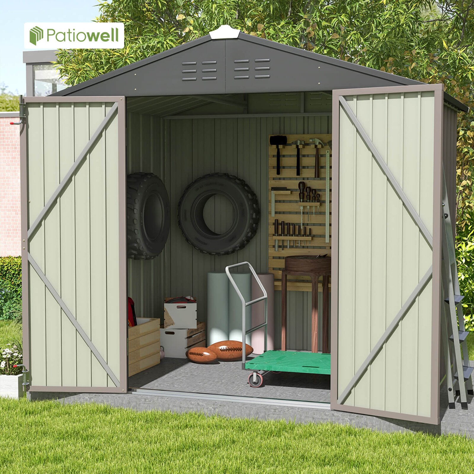 Patiowell WES-PS1268S0BN Metal-Storage-Buildings-Sheds - View #7