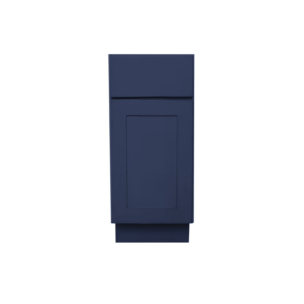RELIABILT LS-SN-B15R Creston 15-in W x 34.5-in H x 24-in D Navy Blue Base Ready to assemble Plywood Cabinet (Recessed Panel Shaker)