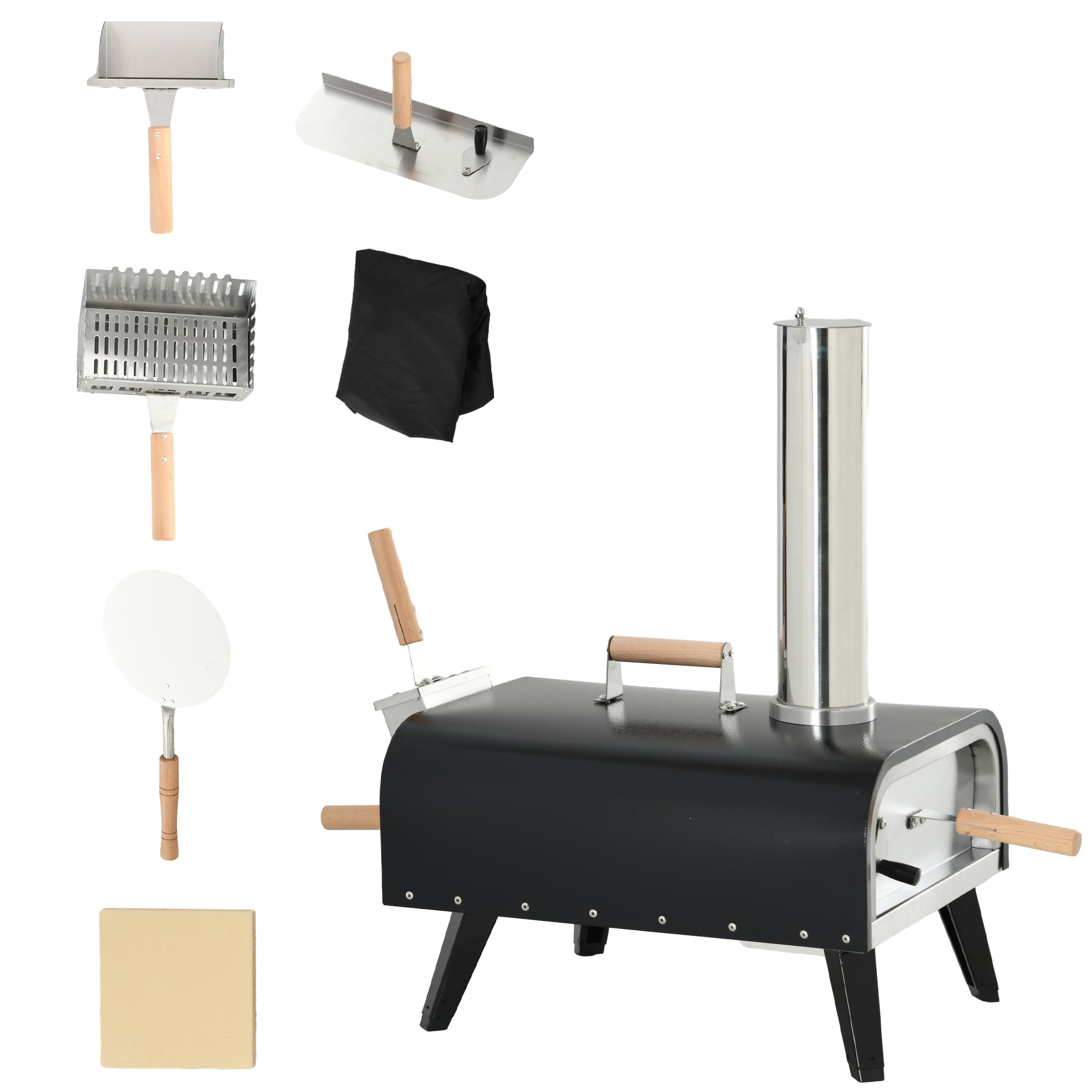 Maocao Hoom JL174311 Outdoor Pizza Oven with 12" Stone Stainless steel Hearth Liquid propane Outdoor Pizza Oven