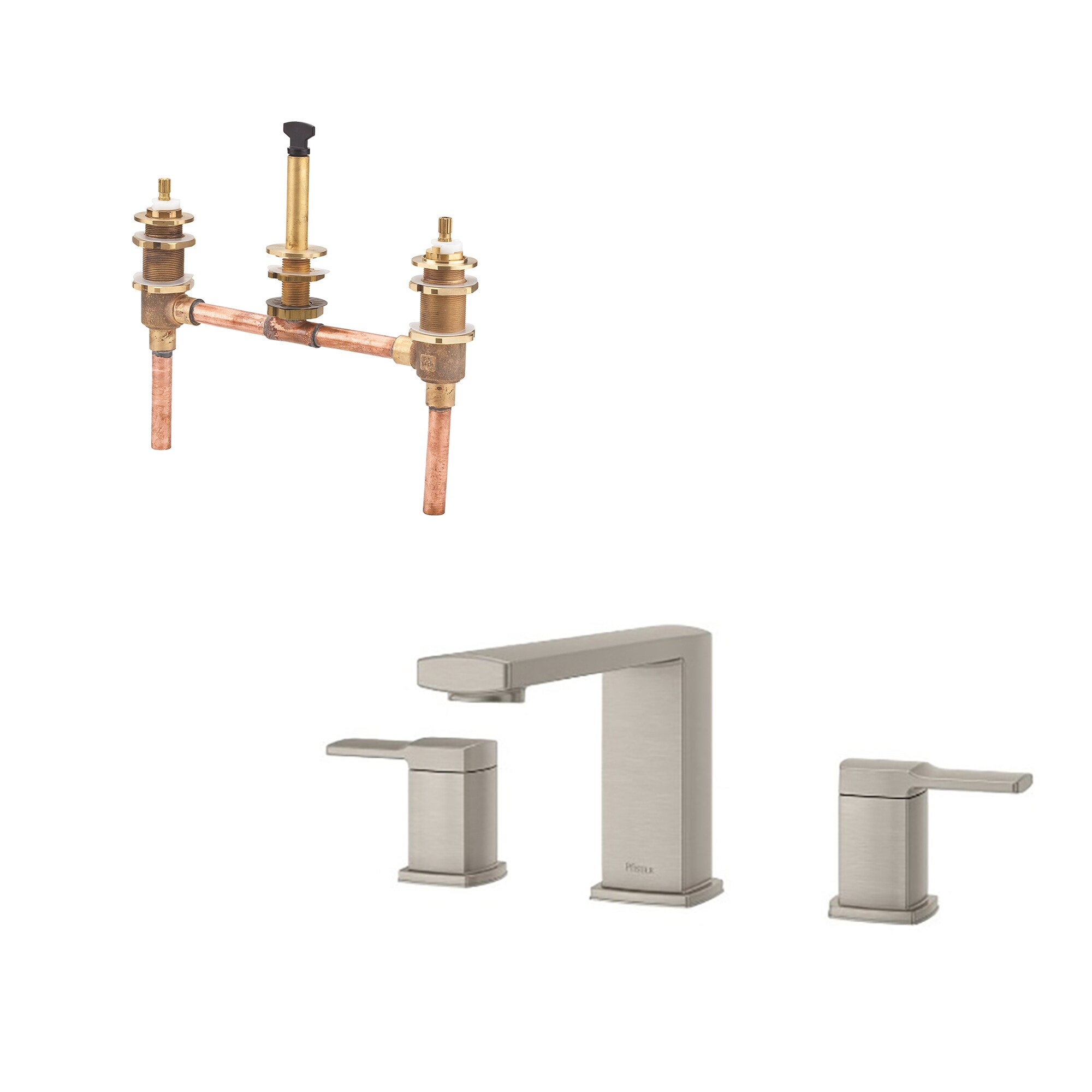 Deckard Brushed Nickel 2-handle Deck-mount Roman Low-arc Bathtub Faucet (Valve Included) | - Pfister RT6-5DAK-0X6-050R-L