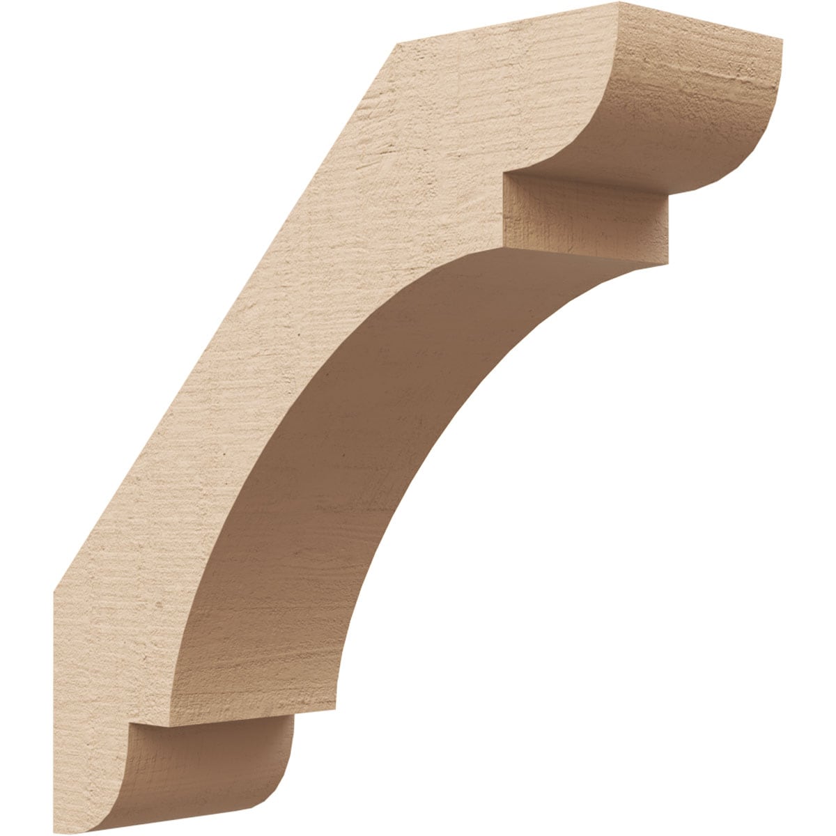 Ekena Millwork BRCUR03X10X10OLYRCPR 3-in x 10-in x 10-in Primed Urethane Olympic RoughCedar Woodgrain TimberThane KneeBrace