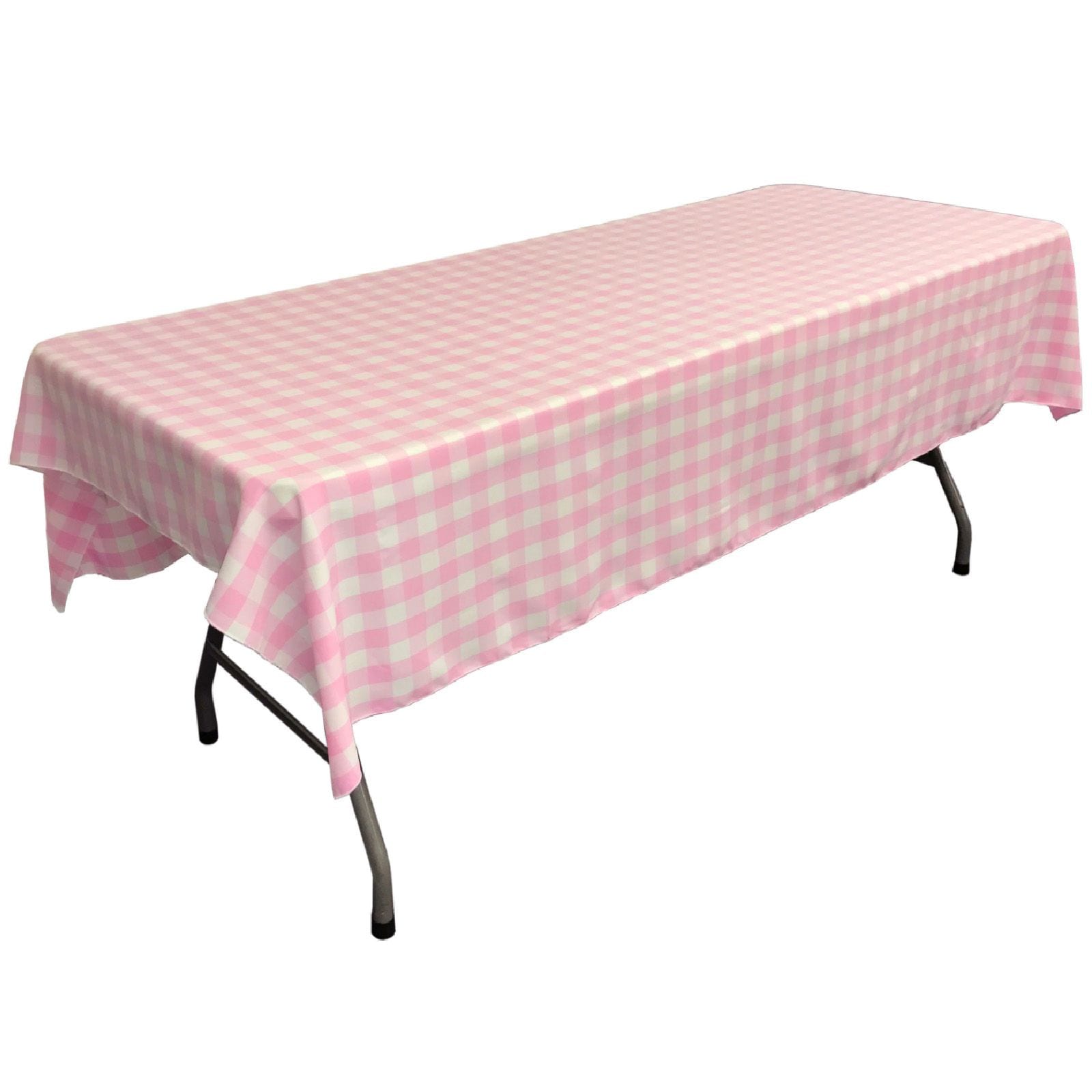 Slickblue Kitchen Dining Room Gingham Checkered Rectangular Tablecloth Polyester Table Cover for 6 ft or 8 ft Banquet Table Multiple Size and Color Options