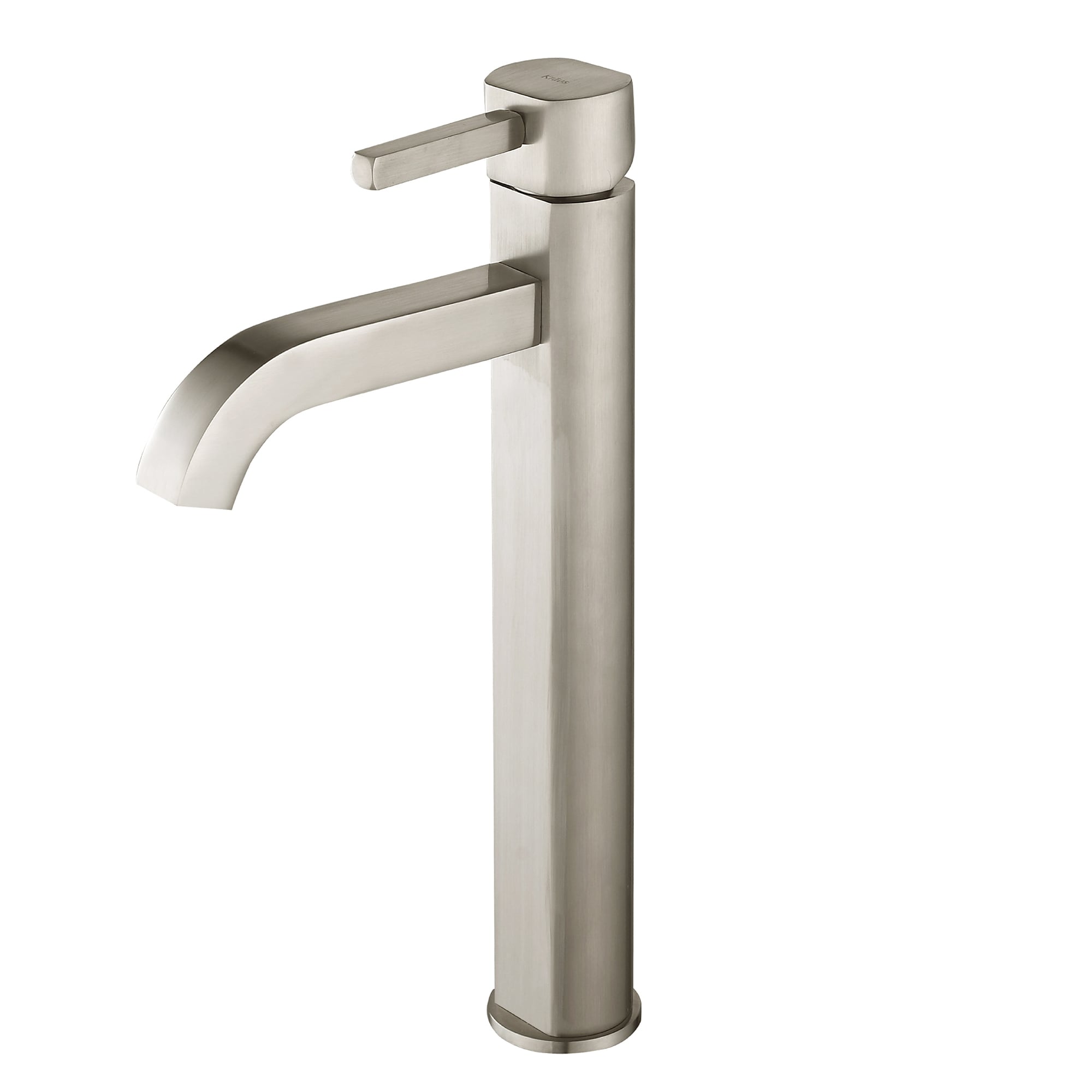Satin Nickel Tall Vessel Single Hole Bathroom Faucet