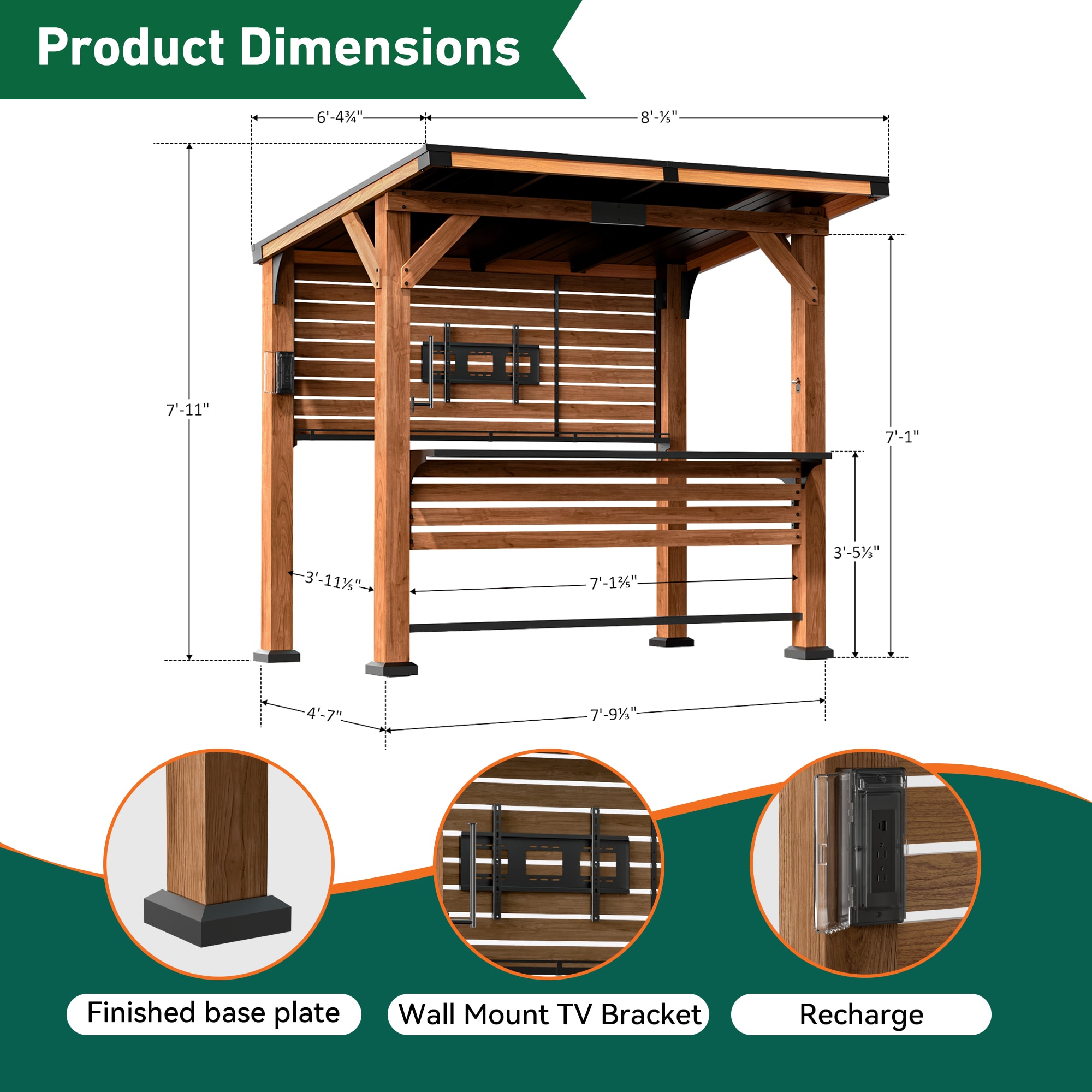 ELEVATE OUTDOORS IG10600165 Wood-Resin-Gazebos - View #3