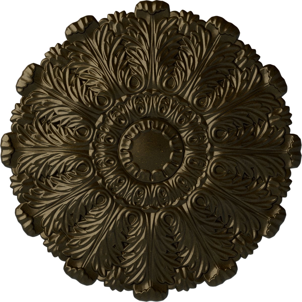 Ekena Millwork CM31DUGGS Durham 31-in W x 31-in L Painted Green Gold Polyurethane Whole Ceiling Medallion