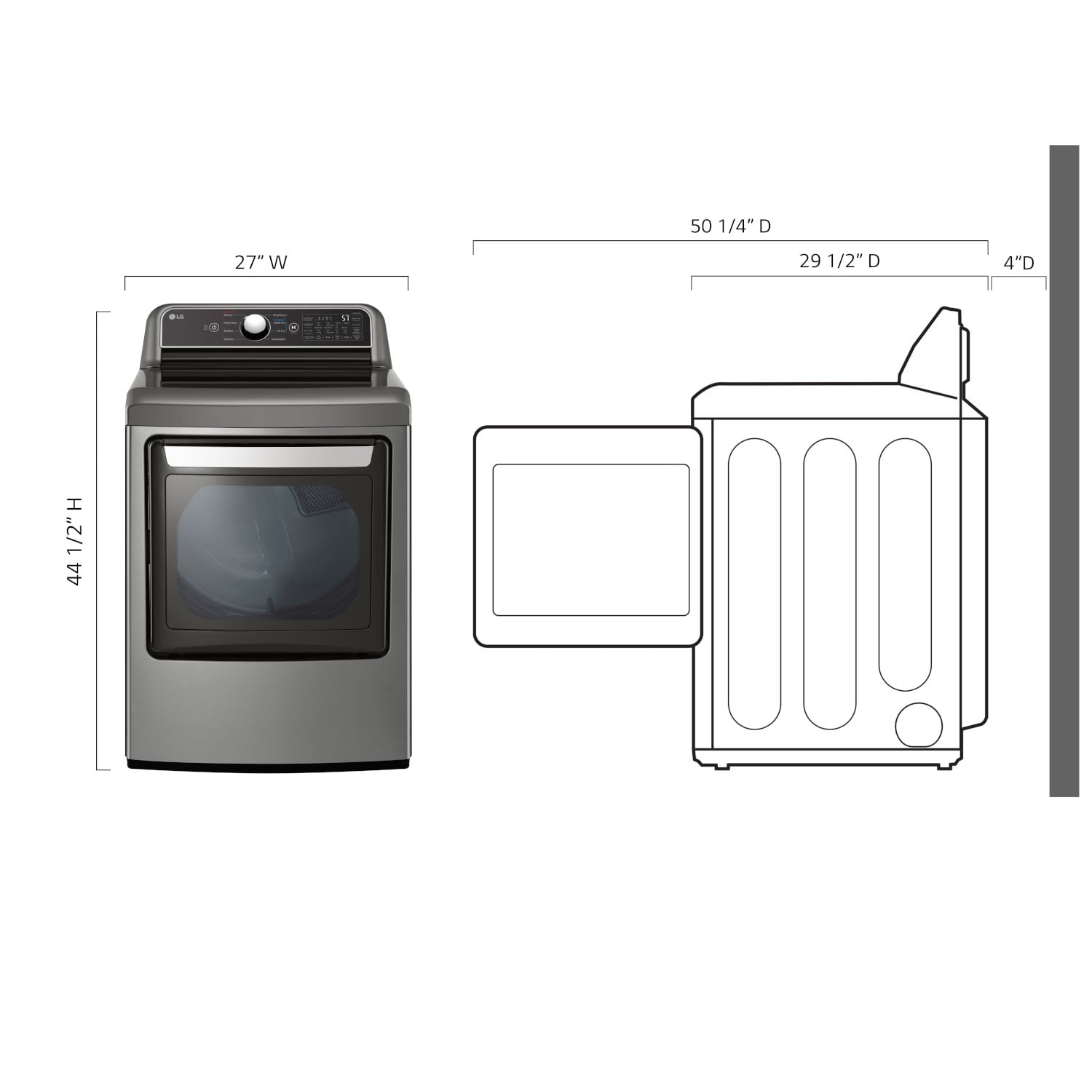 LG DLE7400VE Elec-Dry - View #3