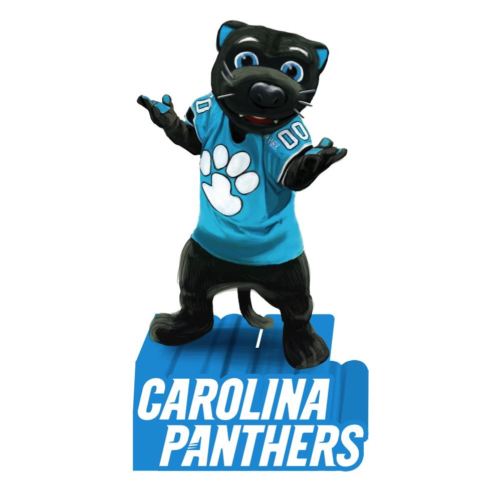 Team Sports America Carolina Panthers 12-in H x 7-in W Blue Animal Garden  Statue at