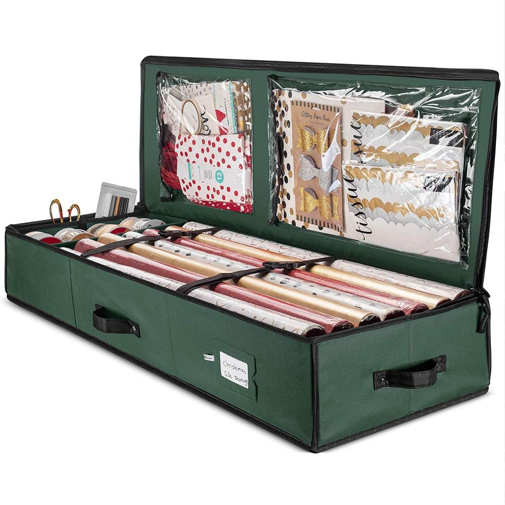 OSTO OCD-108-G Under Bed Wrapping Paper Organizer, Fits 18-24 Standers Rolls Green