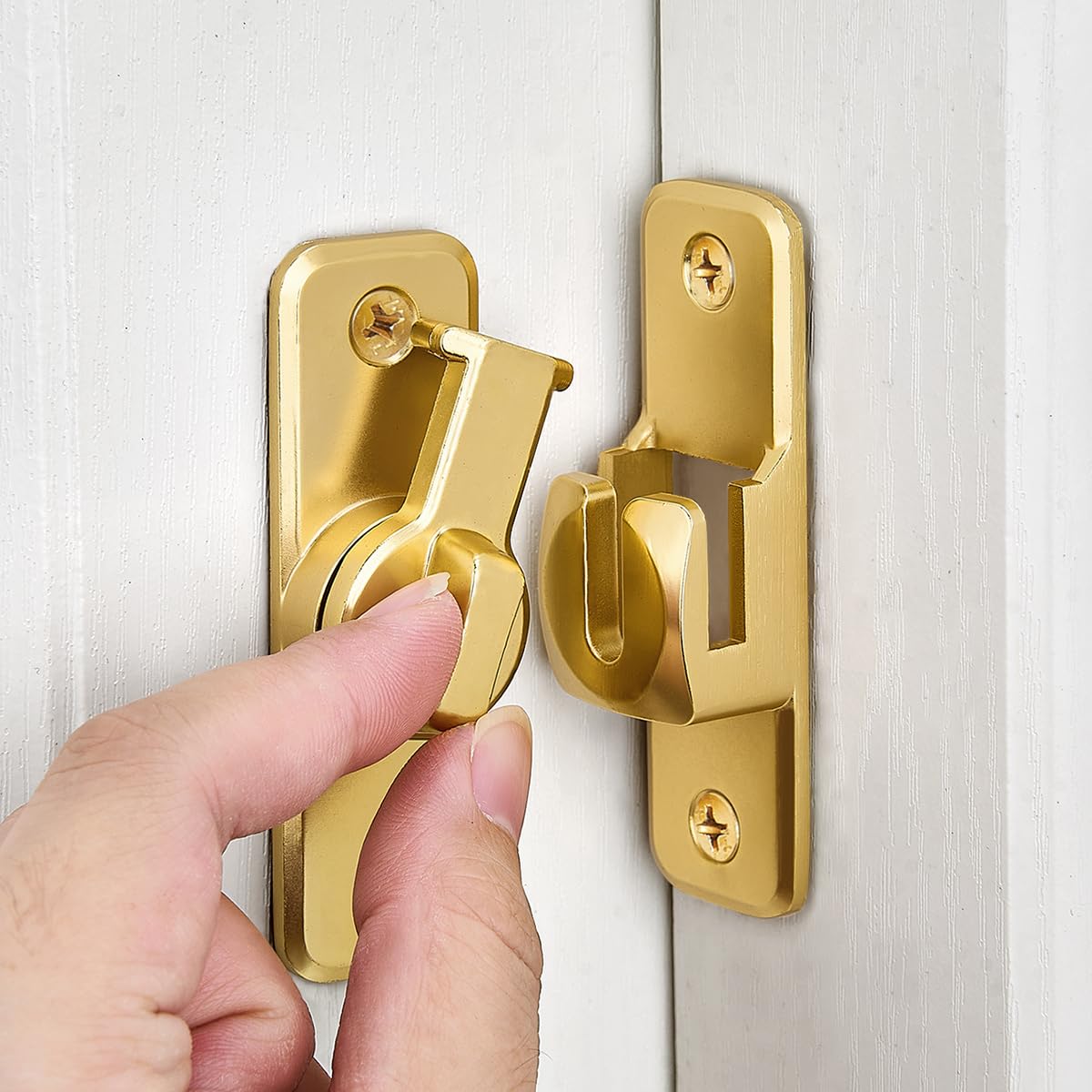 LILILIAN FMY Gold 90 180 Degree Flip Barn Door Lock for Privacy Security Door Latch Gate Hardware for Barn Door Bathroom Cabinet Window Garden #LRO0820E103