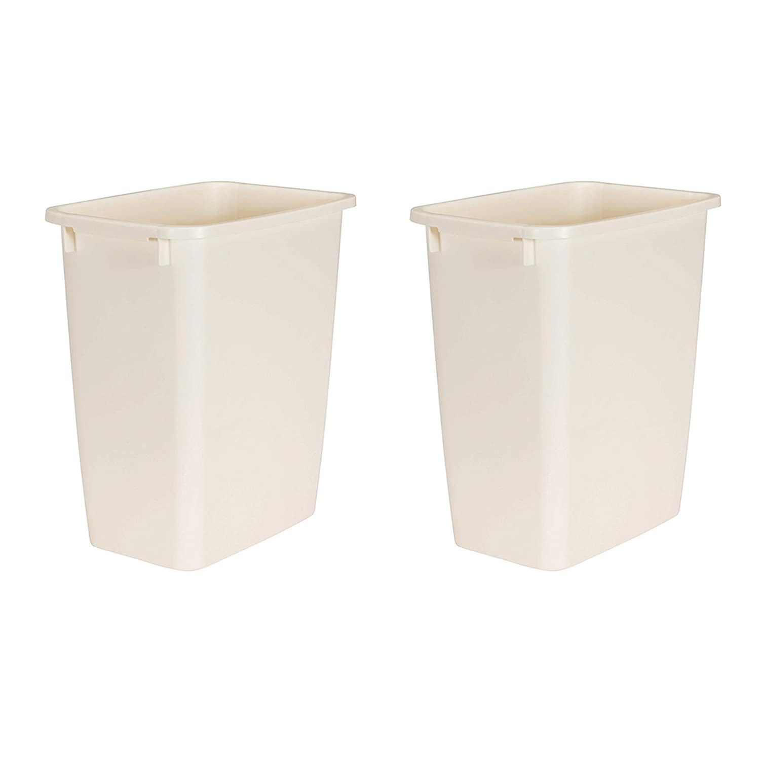 Rubbermaid 6-Quart Bedroom, Bathroom, and Office Wastebasket Trash Can, 2-Pack, White