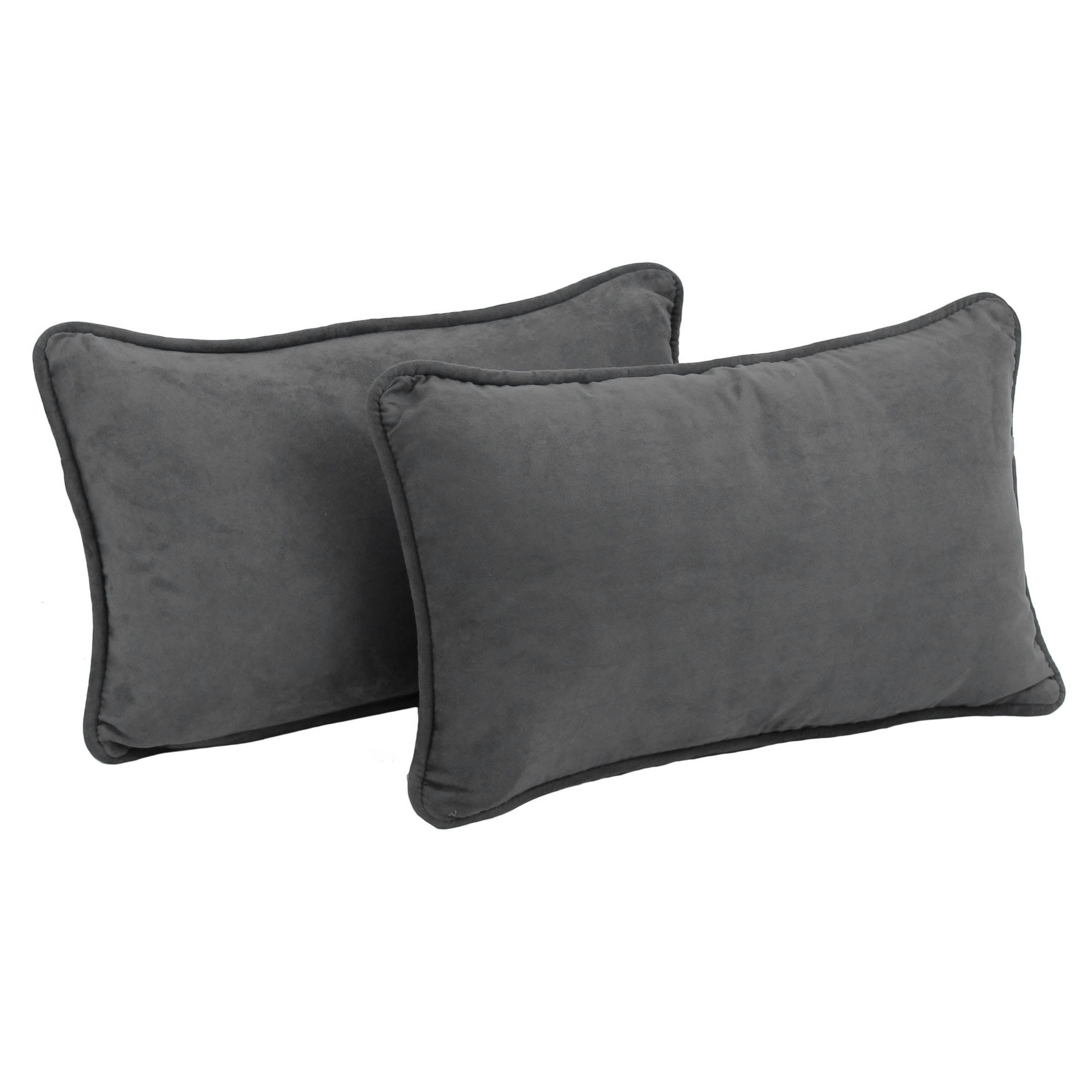 Blazing Needles 9811-CD-S2-MS-GY 2 -Piece 20-in x 12-in Steel Grey Rectangular Indoor Decorative Pillow