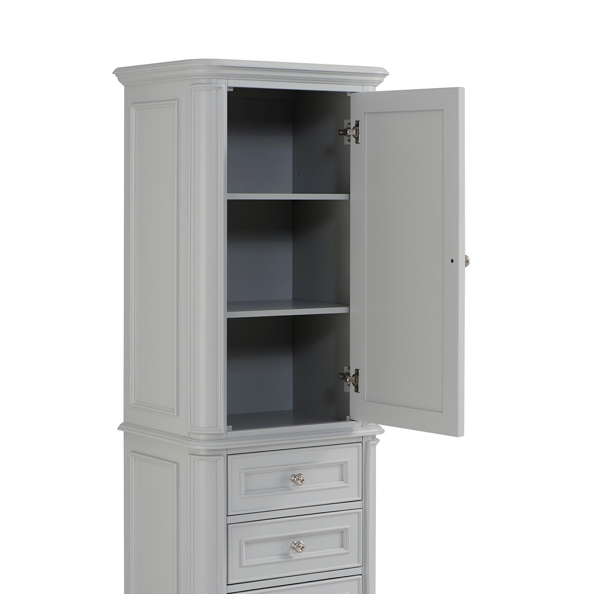 allen + roth 25-in x 72-in x 18-in Light Gray Linen Cabinet in the ...