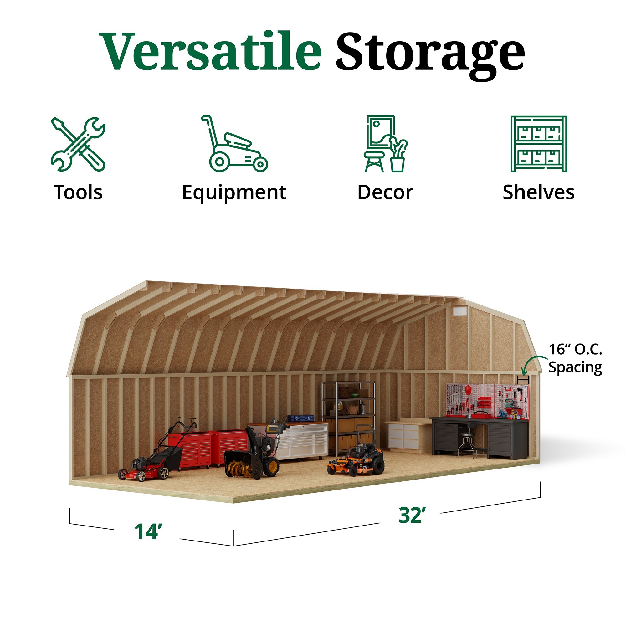 Little Cottage Co 14X32 CGLB-PC Wood-Storage-Buildings - View #5
