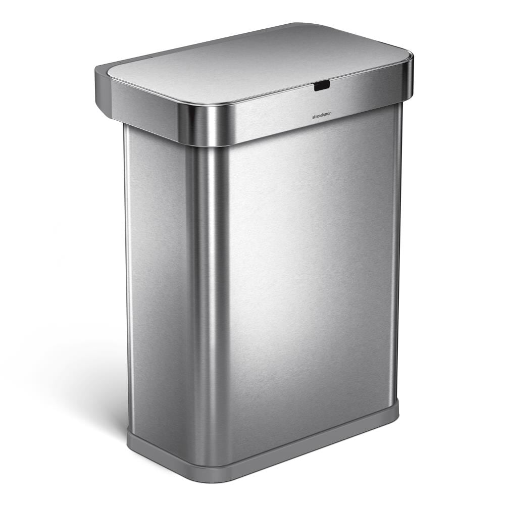 Simplehuman 58 Liter Brushed Stainless Steel Steel Touchless Trash Can   08907346 