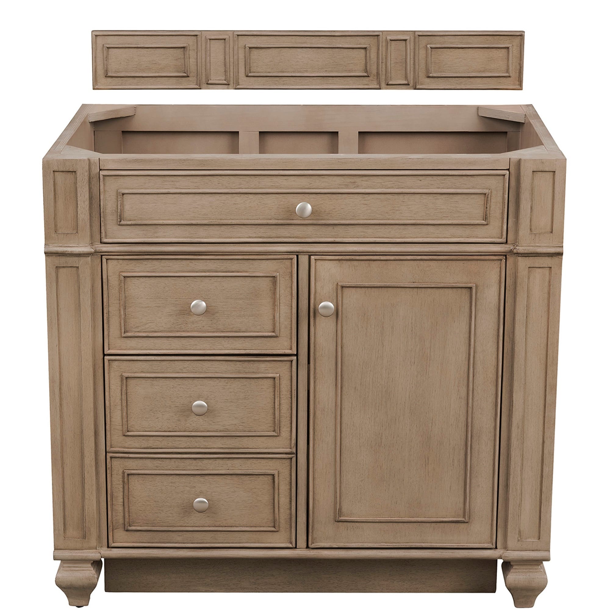 James Martin Vanities 157-V36-WW Bristol 36-in Whitewashed Walnut Bathroom Vanity Base Cabinet without Top