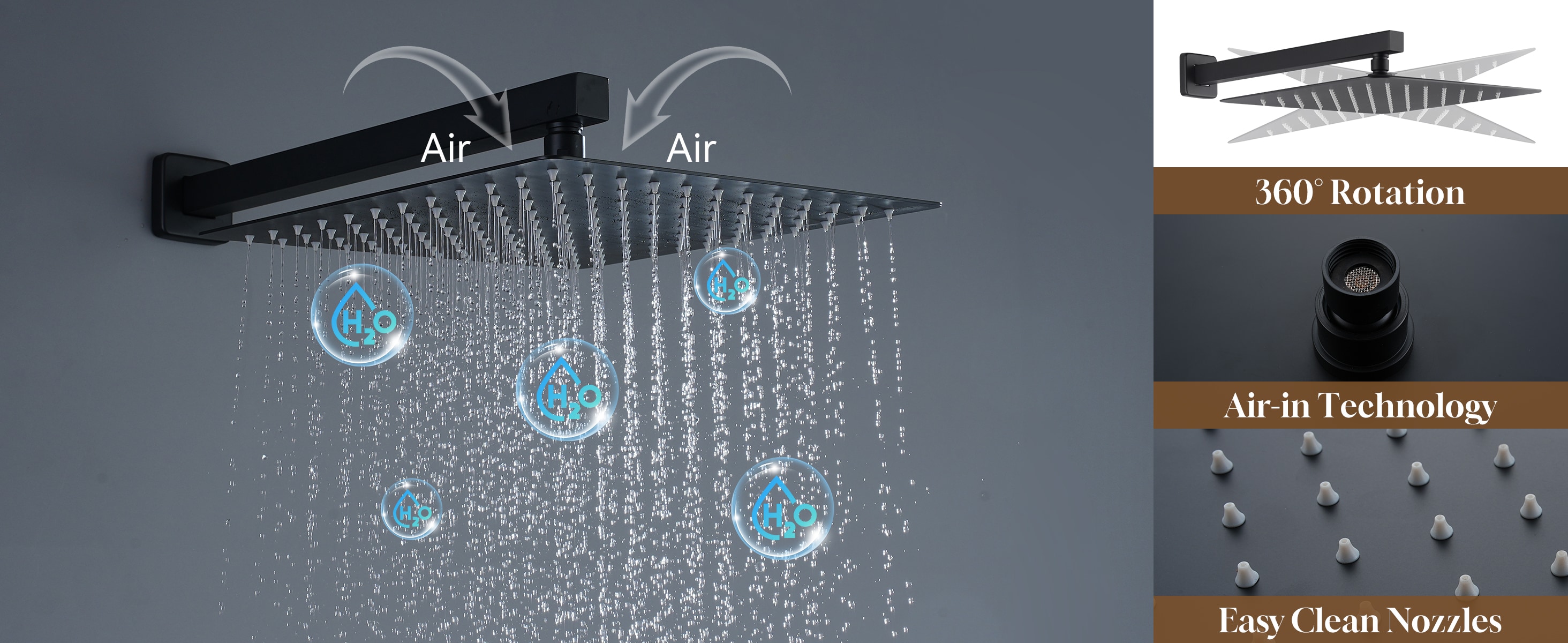 CASAINC M6001-A-12-MB Showerhead-Bar-Panels - View #12