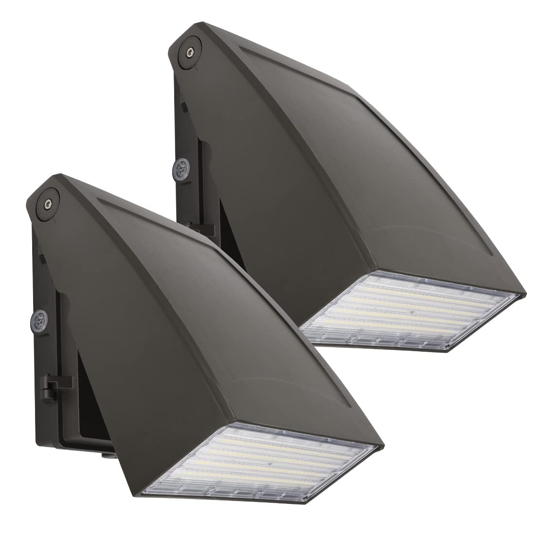 Aoibox  2 Pack 300 Watt Equivalent Integrated LED Bronze Dusk to Dawn Wall Pack Light 5000K Integrated LED Fixtures