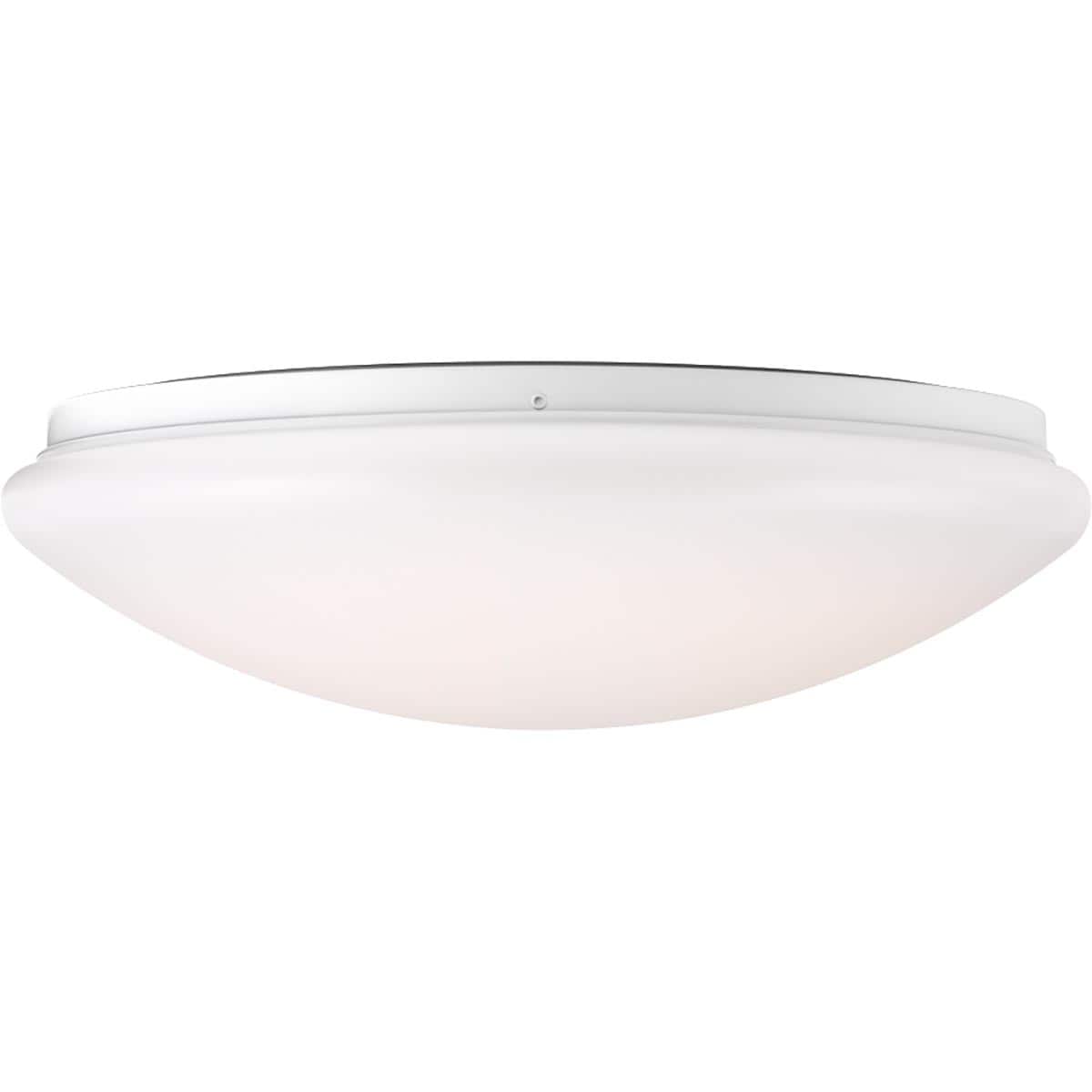 White Glass LED Drum Flush Mount Ceiling Light