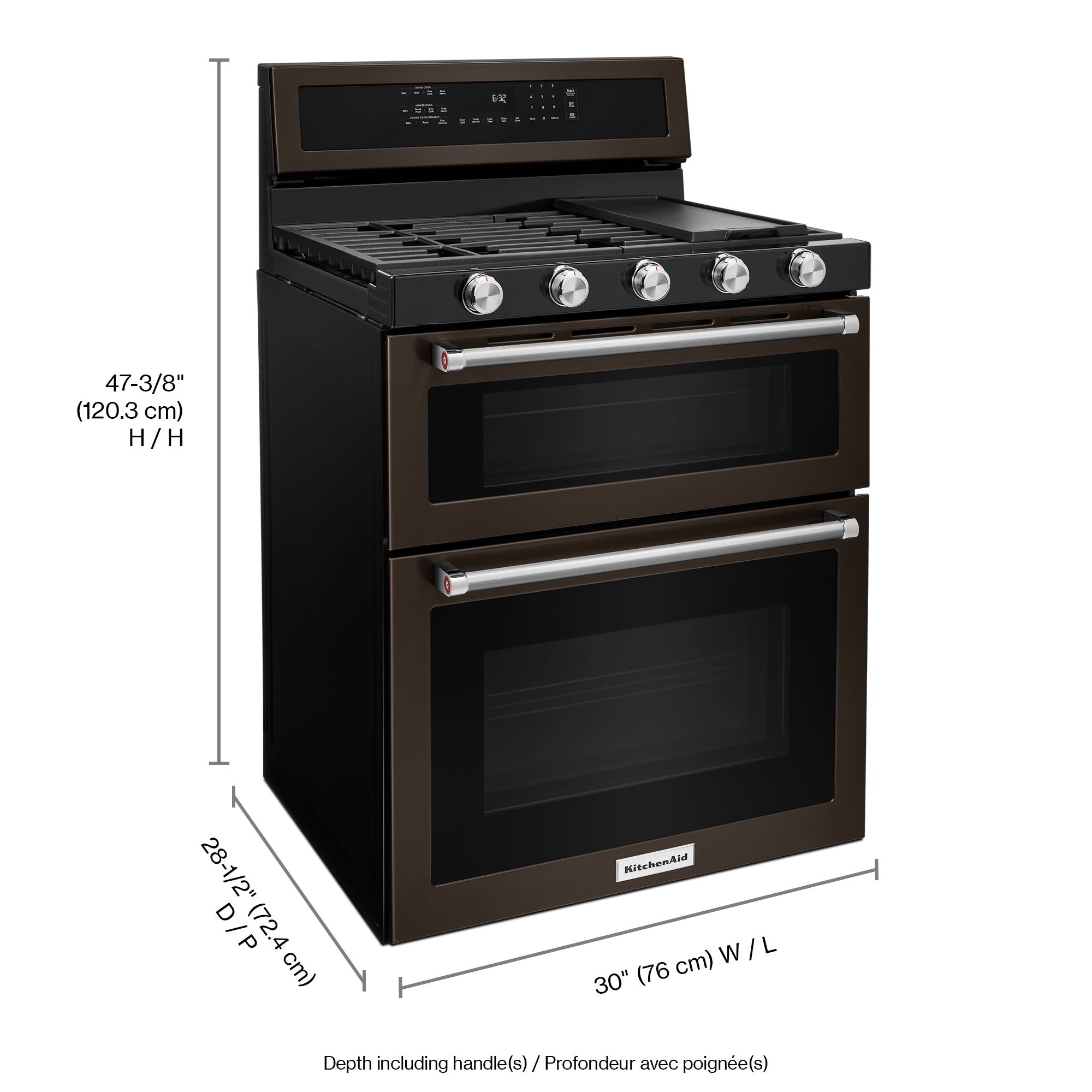 KitchenAid® 30 Stainless Steel Free Standing Electric Double Oven Range