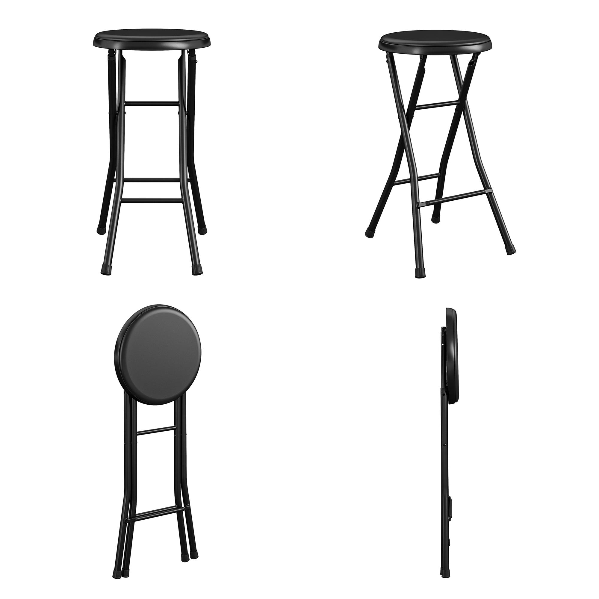 Cosco 2 Pack Black Standard Folding Chair with Solid Seat Indoor