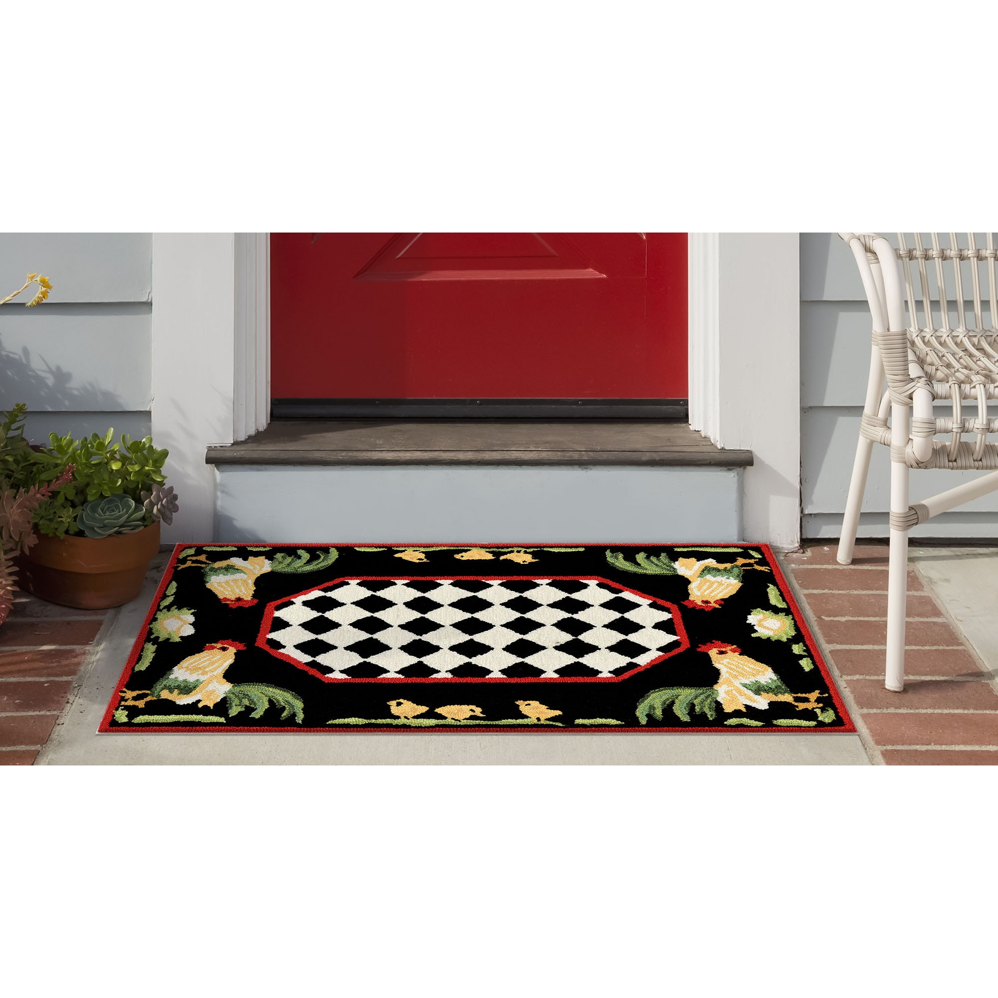 Liora Manne FTP23240848 2-ft x 3-ft Black Polyester Rectangular Indoor or outdoor Decorative Animals Door mat