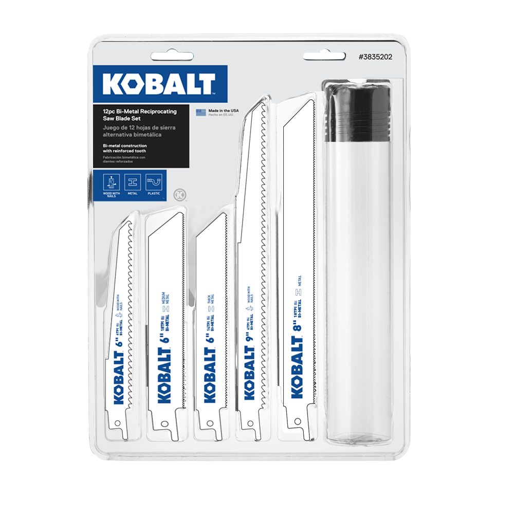Kobalt KRSB 12ASST-03 Bi-metal Wood/Metal cutting Demolition Reciprocating Saw Blade Set 12 -Pack