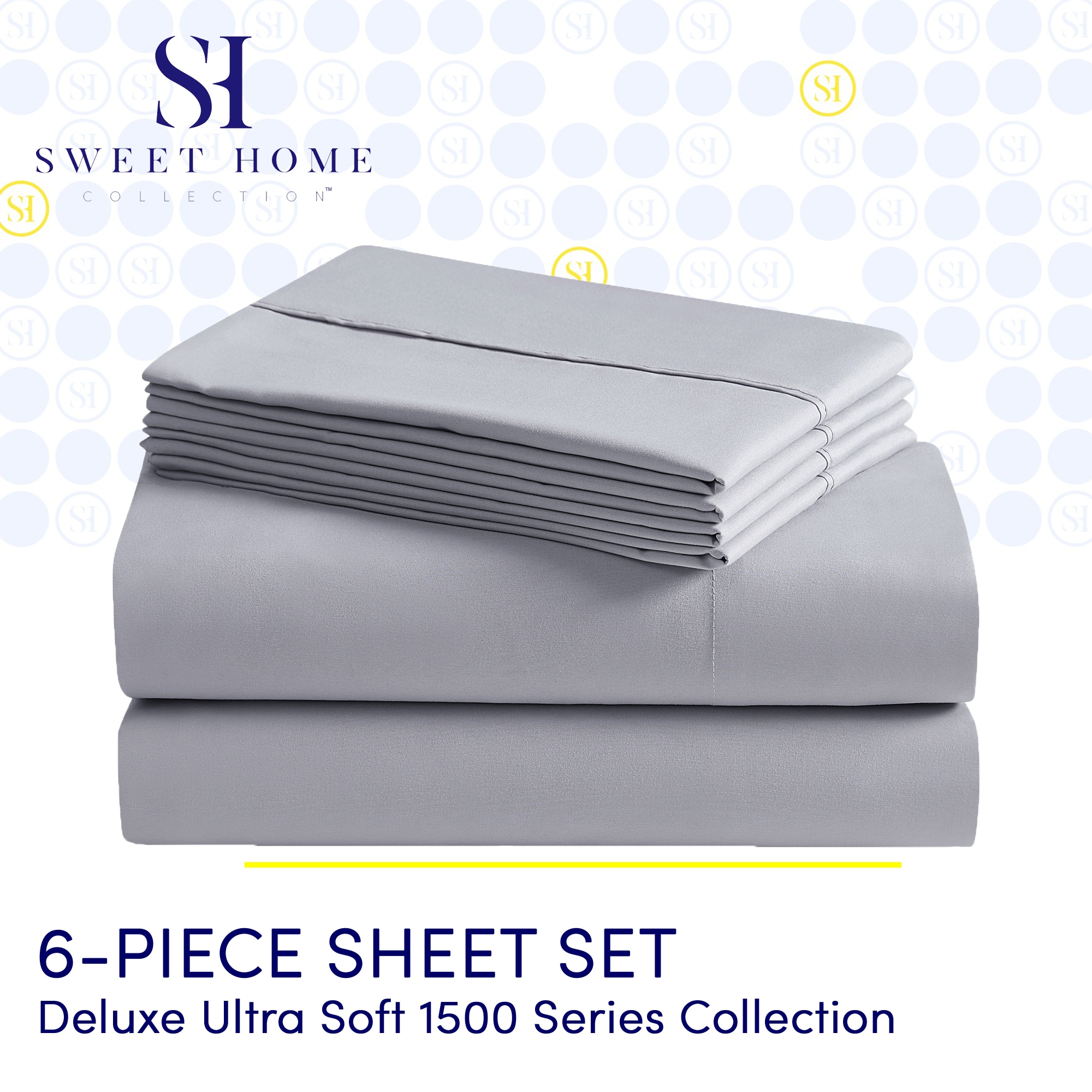 Sweet Home Collection LOW-6P-SH-FL-SIL Sheet-Sets - View #2