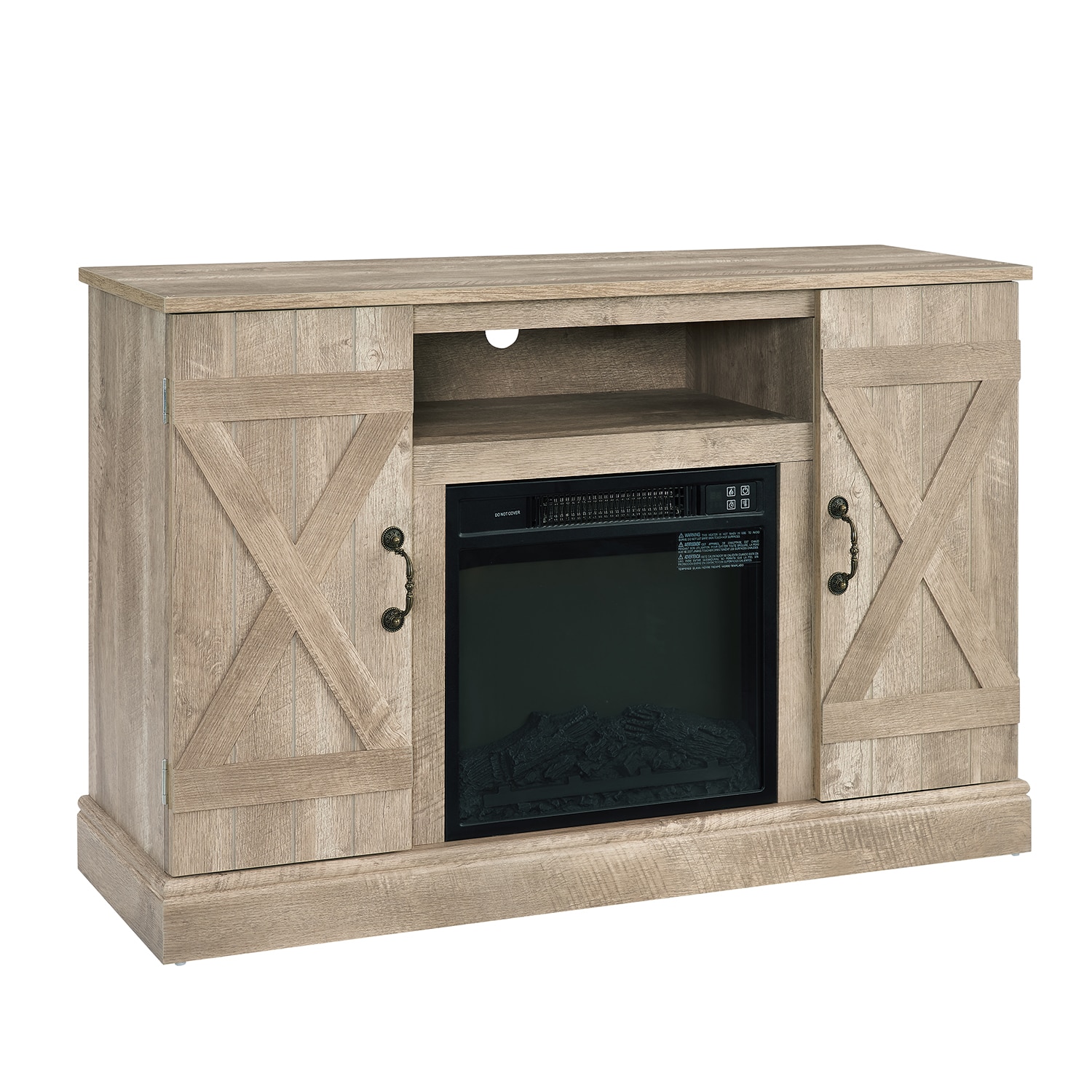 SINOFURN SYC160011GY 47-Inches W Gray TV Stand with LED Corner or flat wall Electric Fireplace with Remote Control Included