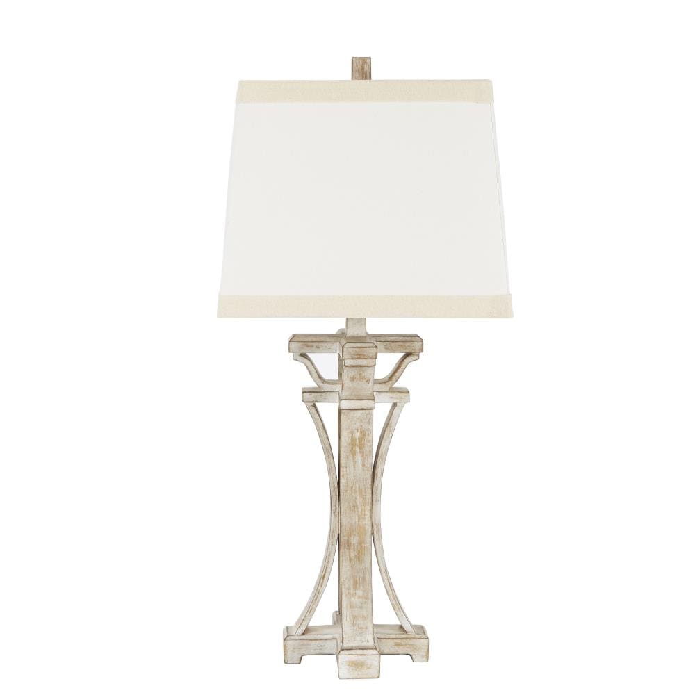 white washed wood lamp