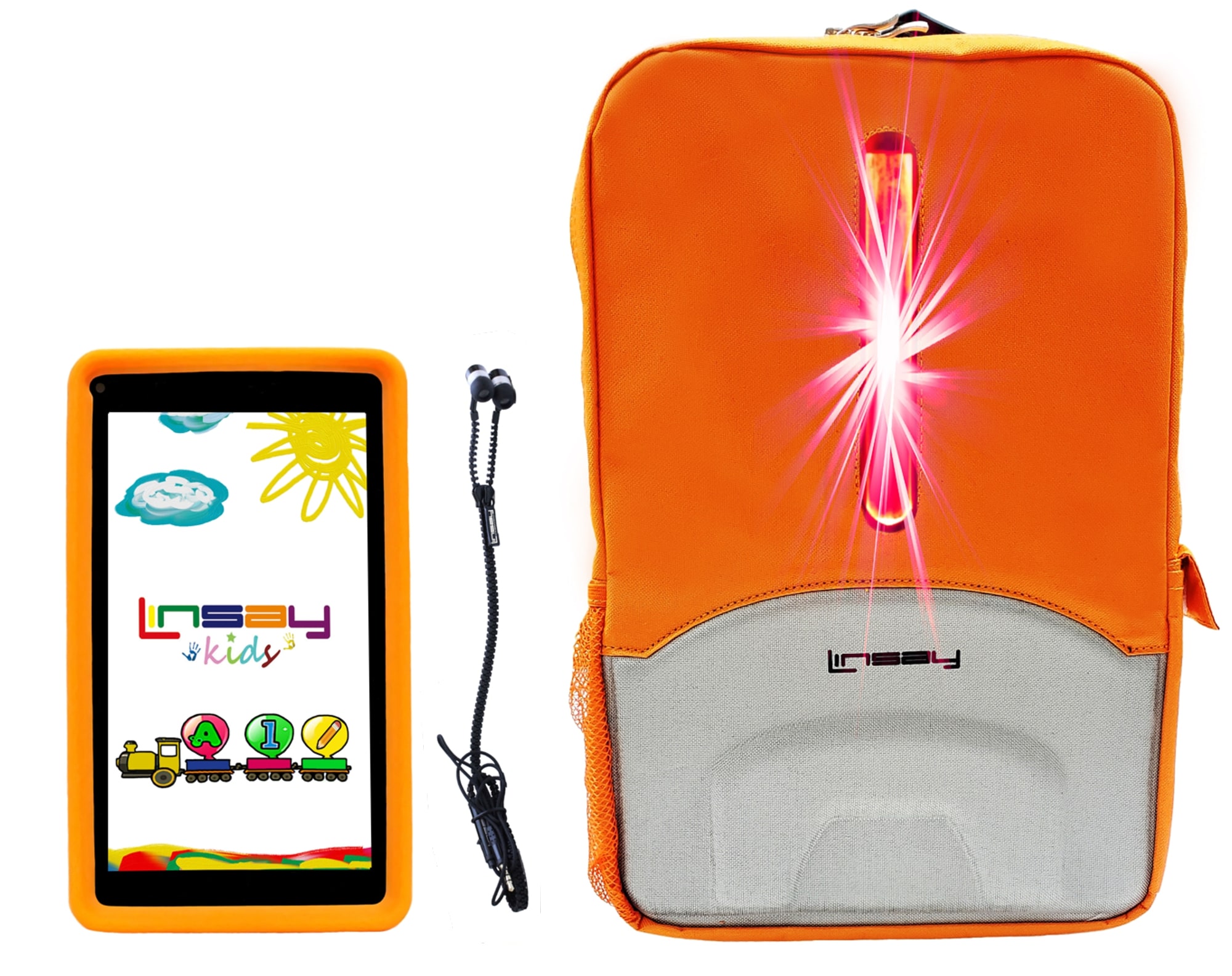 LINSAY F7XHDKIDSBEPORANGE 7-in 64 Android 13 Wi-fi Only Tablet with Case Included