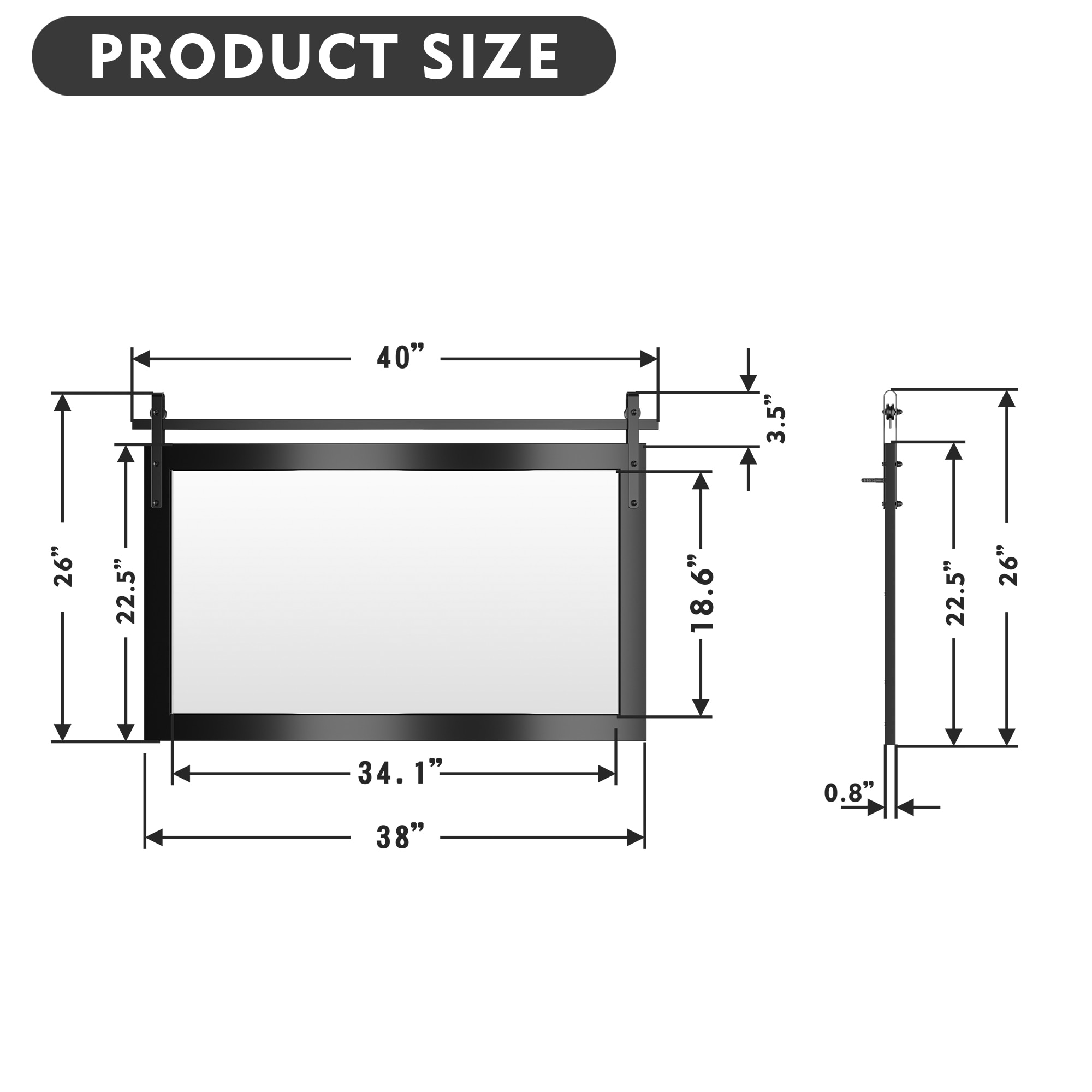 FurniFusion L-GCMJ2640B Decor-Mirrors - View #5