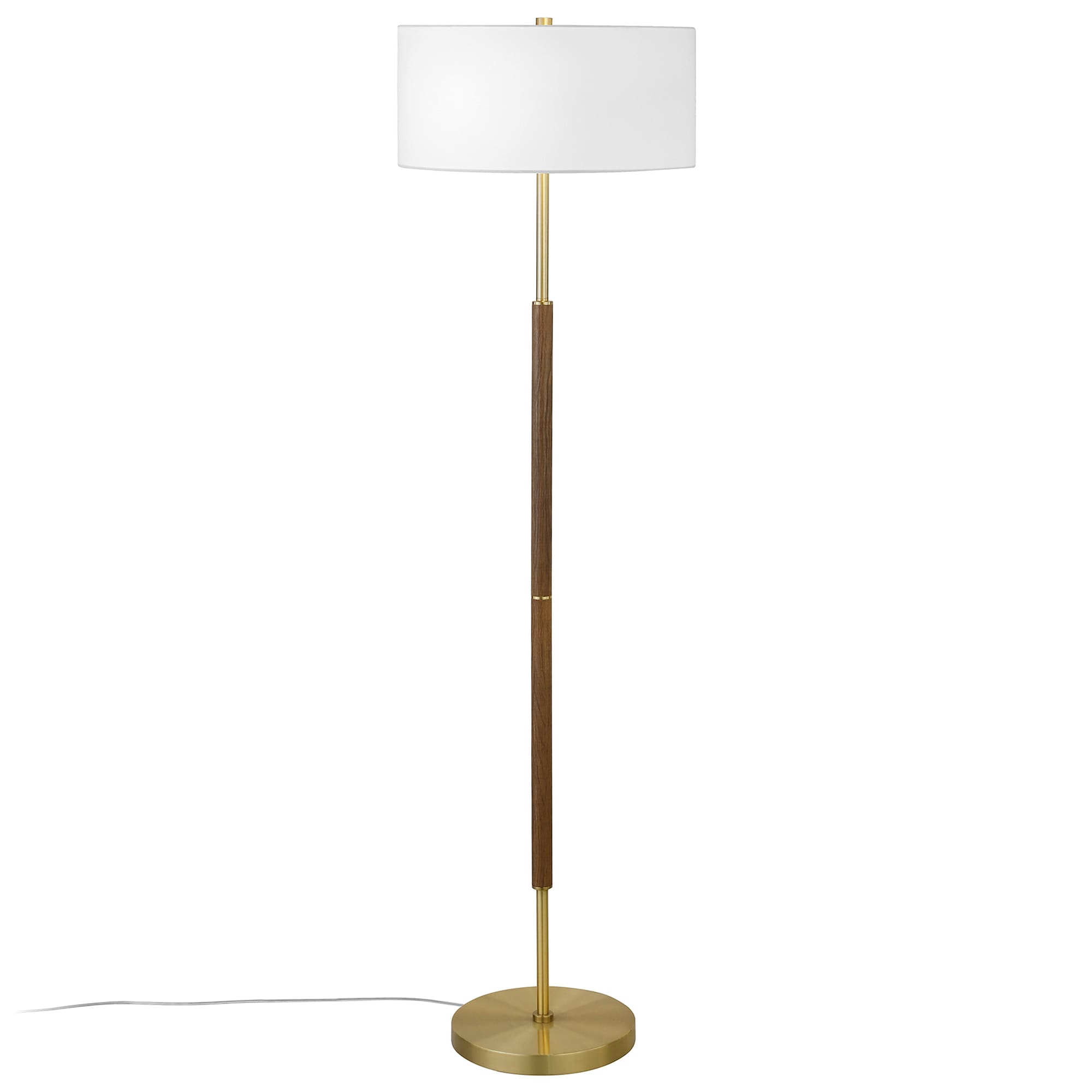 Rustic Oak and Brass Smart 61.5" Adjustable Floor Lamp