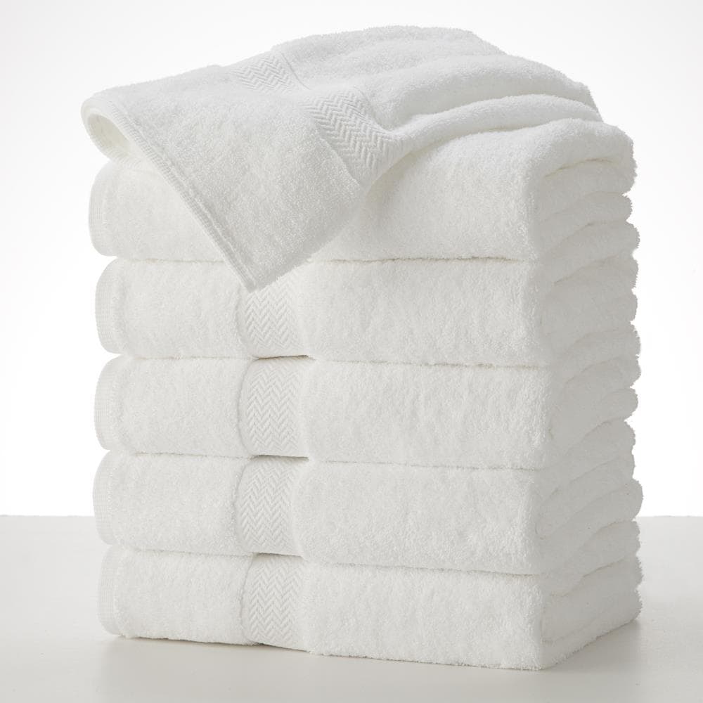WestPoint Home White Cotton Bath Towel Set (Martex Commercial