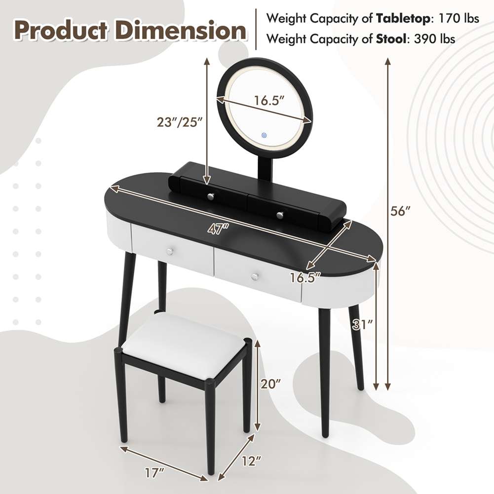 Costway HCST00888 Bedroom-Vanities - View #3