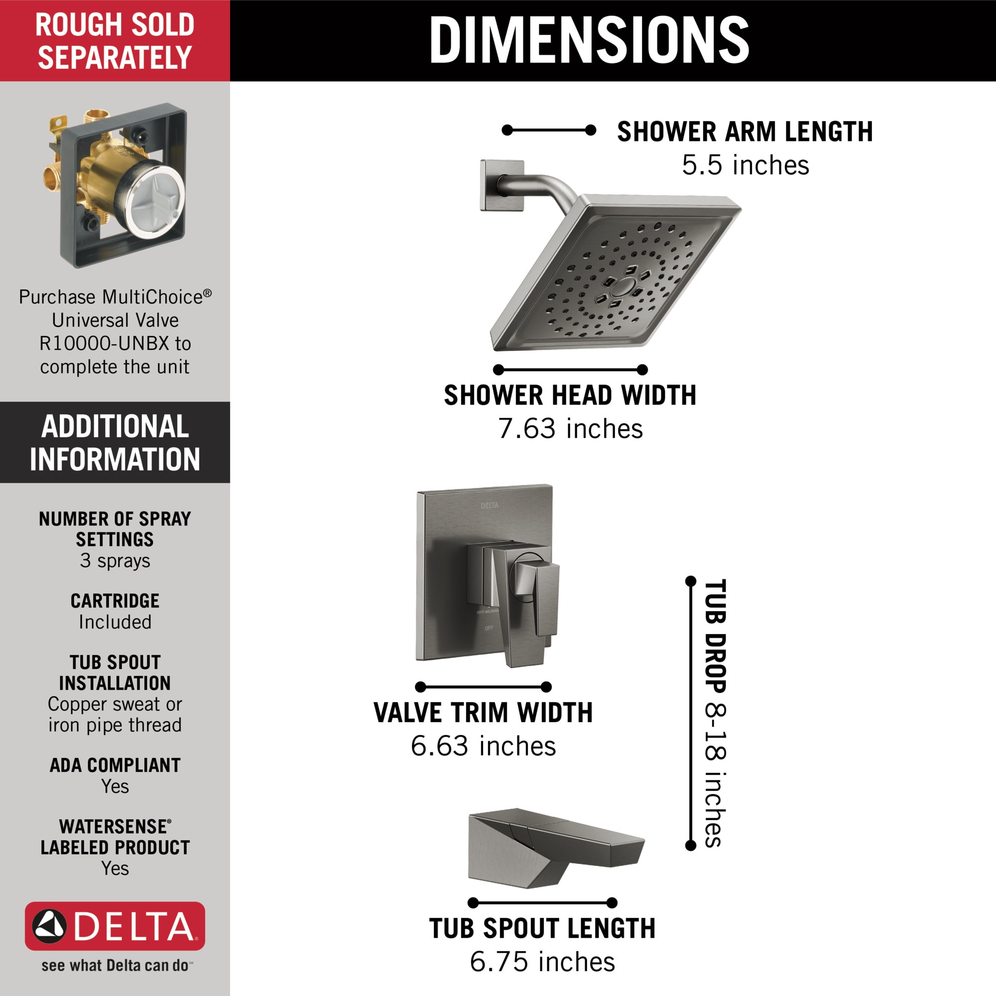 Delta T17443-KS-PR Tub-Shower-Faucets - View #3