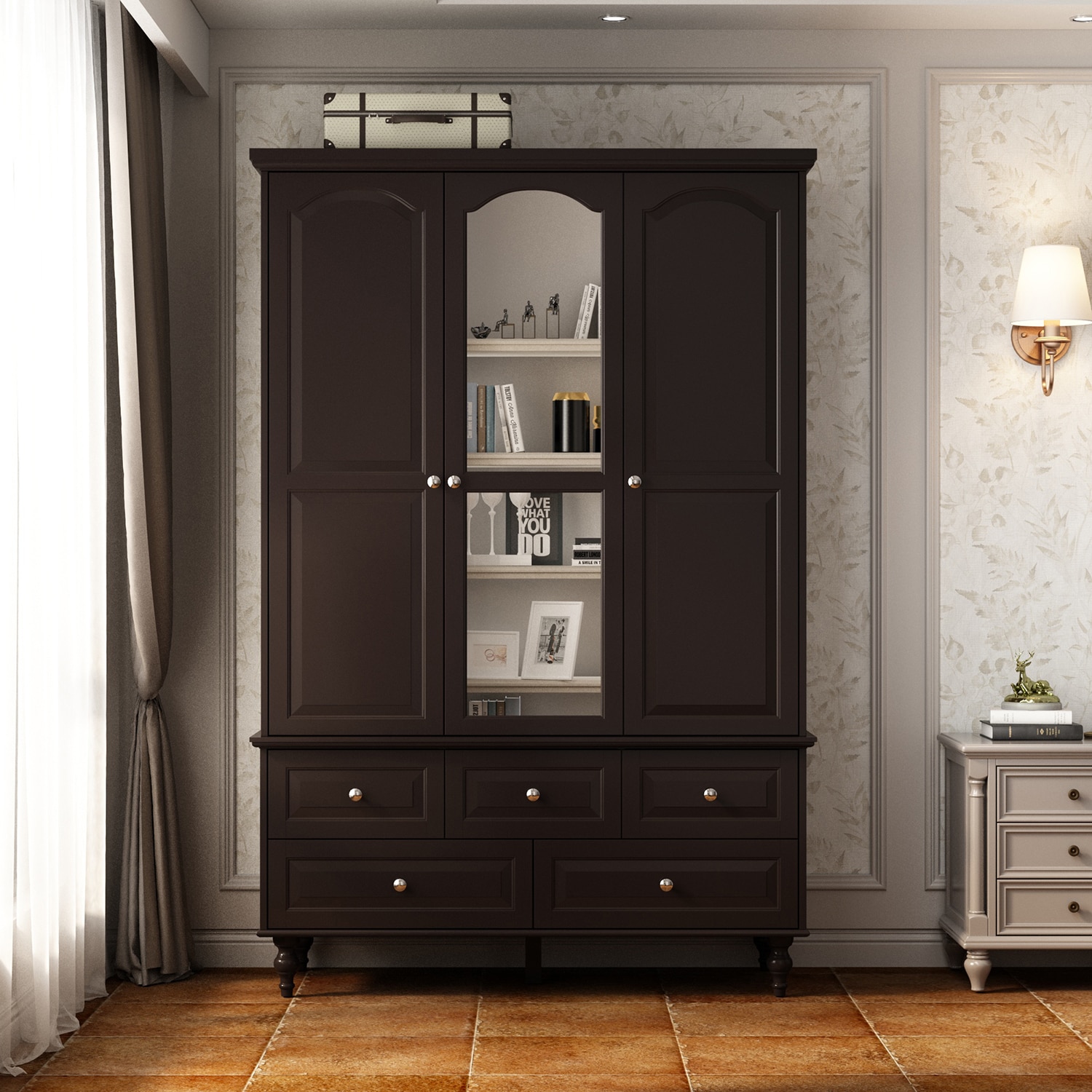 FUFU&GAGA Brown Armoire in the Armoires department at Lowes.com