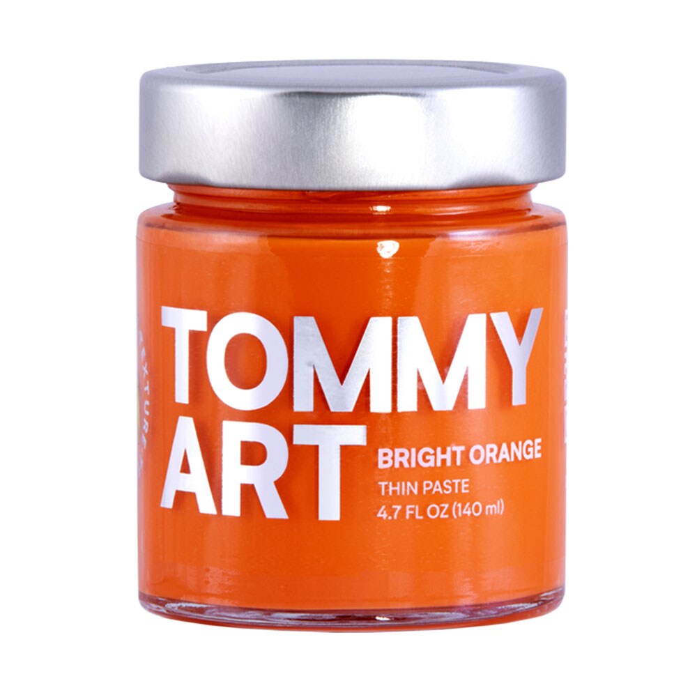 Tommy Art RU055-140 Water-based Pre-tinted Low Odor Texture- Bright Orange Paste140ml Paint (4-oz)