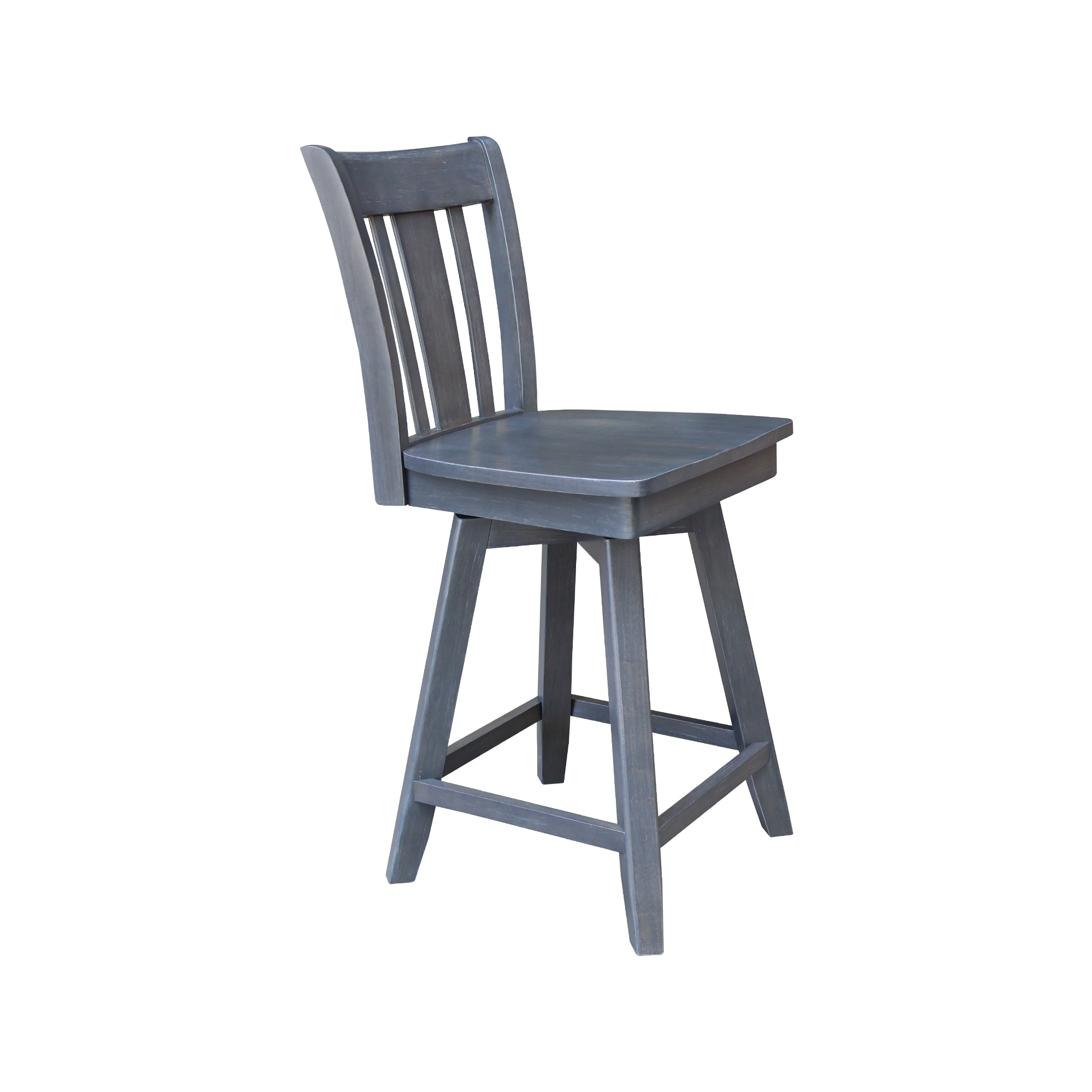 Heather Gray Solid Wood Swivel Counter Height Stool
