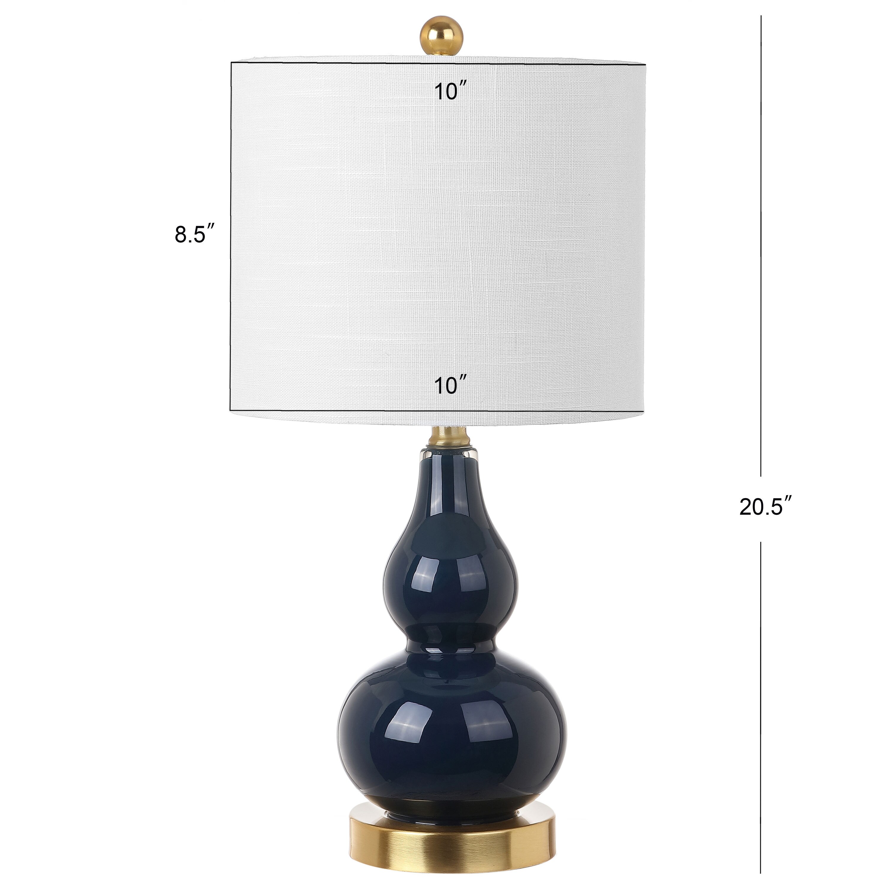 JONATHAN Y Glam 20.5-in Navy Led; Rotary Socket Table Lamp with Linen ...