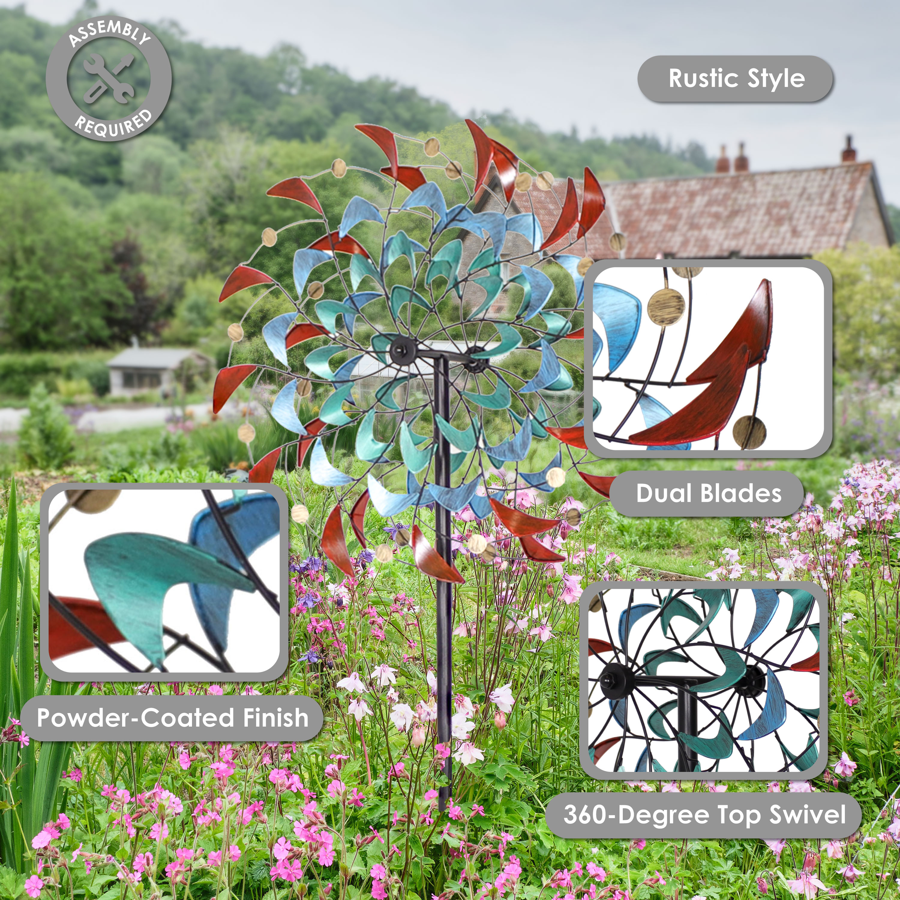 Sunnydaze Decor HB-196 Decorative-Windmills - View #4