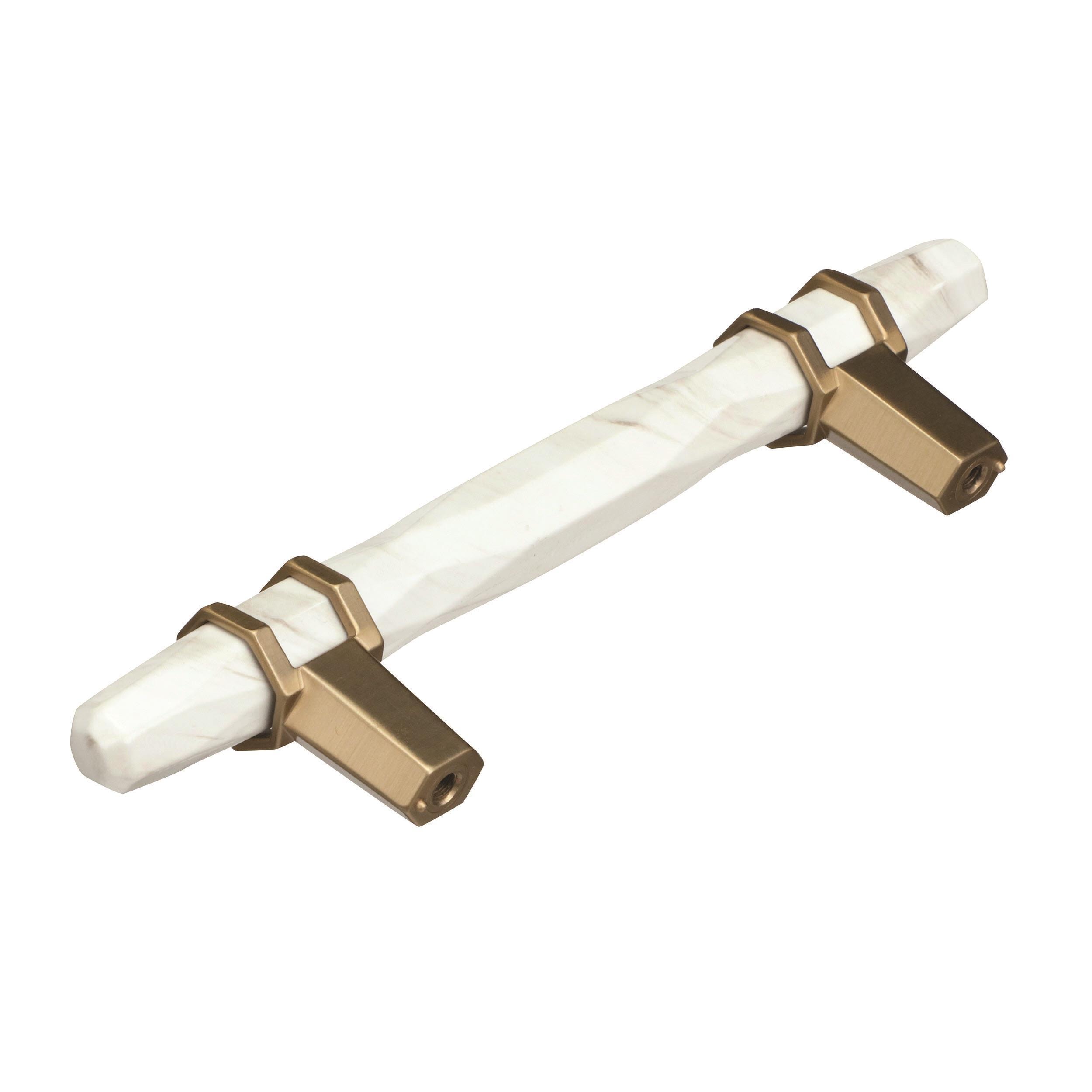 Marble White and Golden Champagne Modern Bar Pull